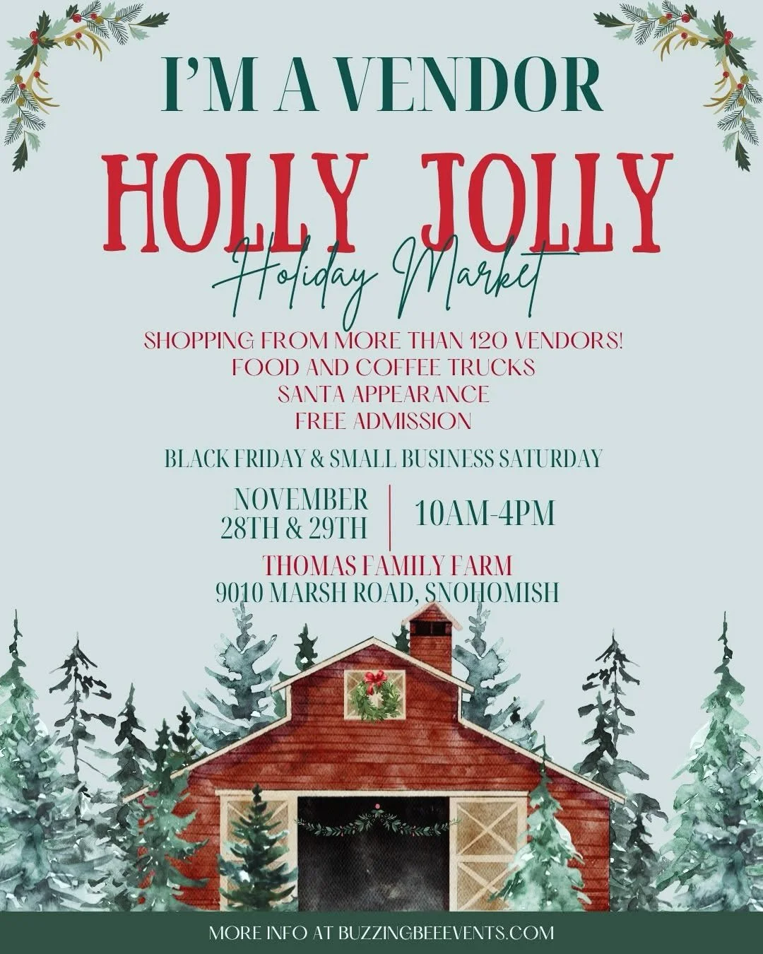 Hope to see you Friday and Saturday at the Holly Jolly Holiday Market at Thomas Family Farm in Snohomish! Shopping small has never been more important, TIA for supporting independent artists and makers. We appreciate it more than you know.🤗