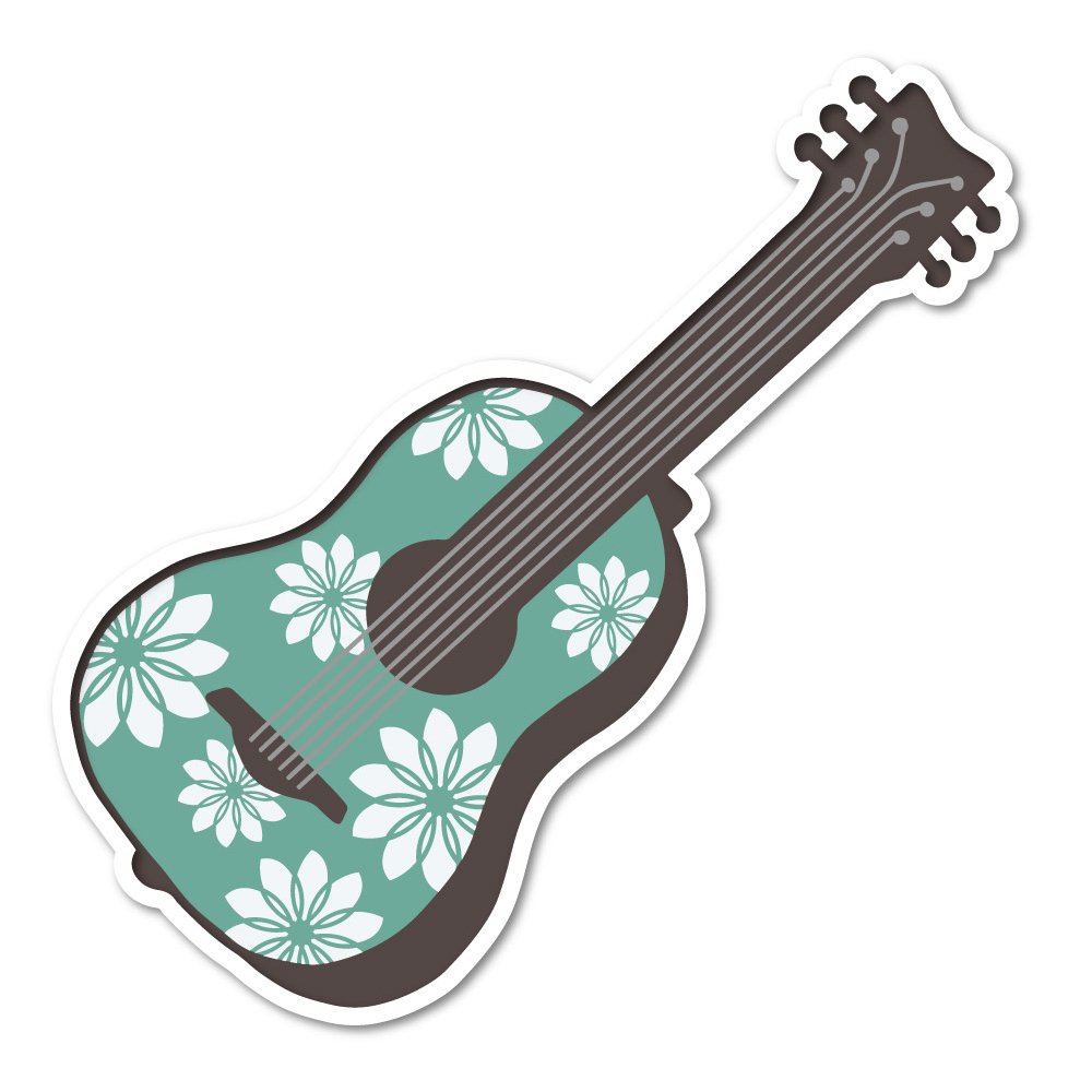 Flower Guitar Sticker