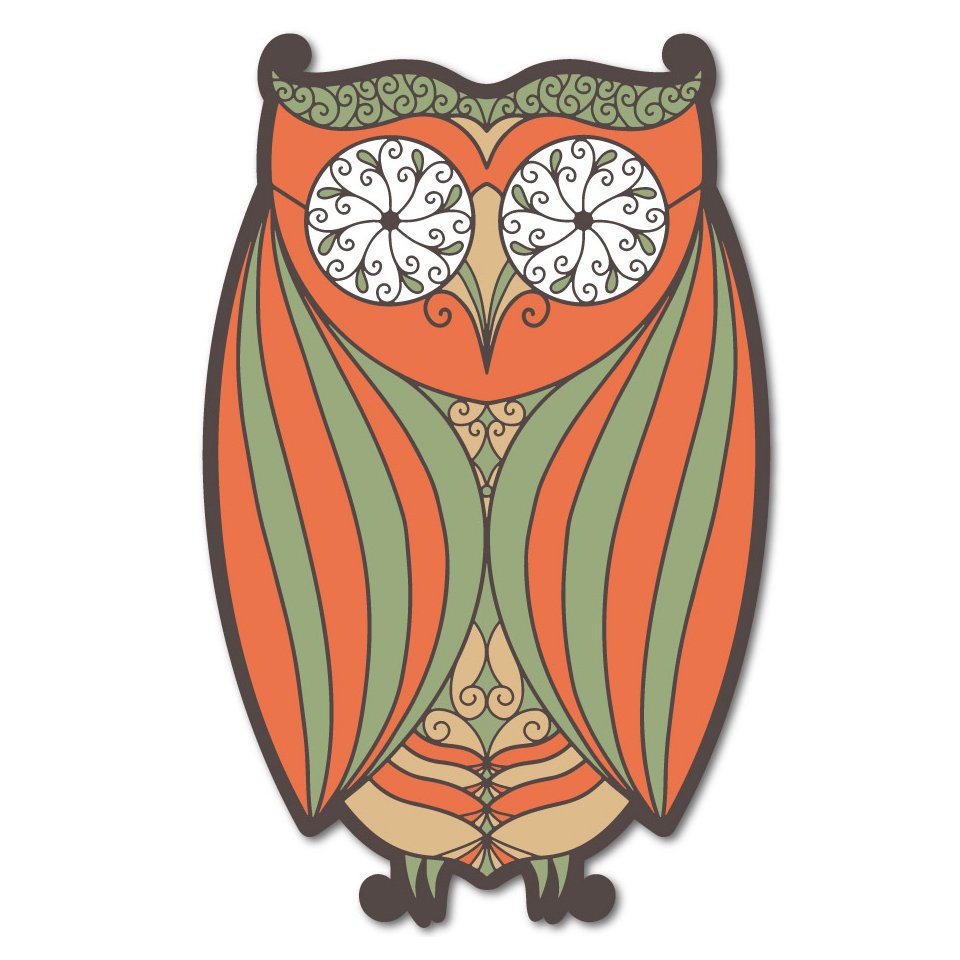 Orange Owl Sticker