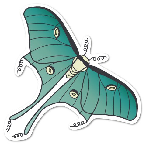 Luna Moth Sticker