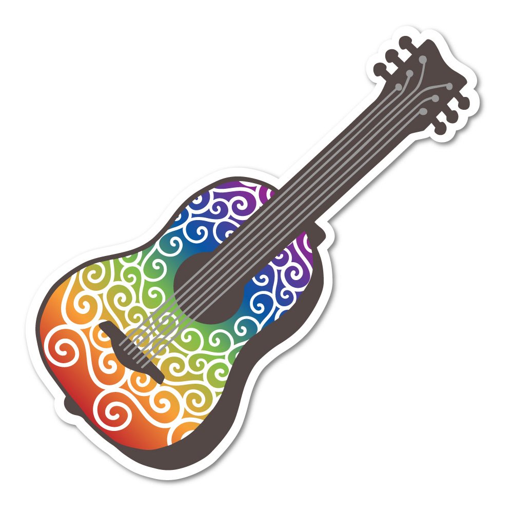 Rainbow Mandala Guitar Sticker