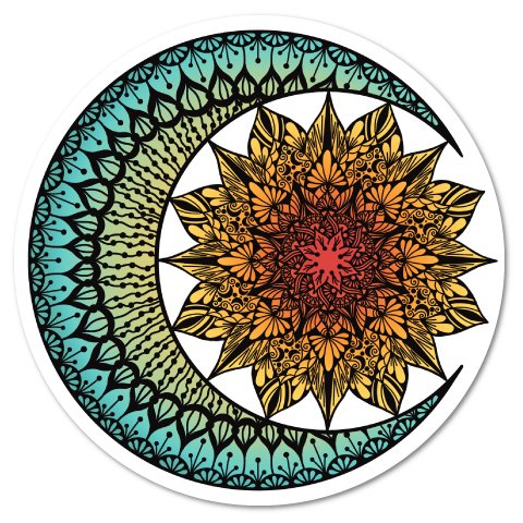 Sun in Moon Sticker