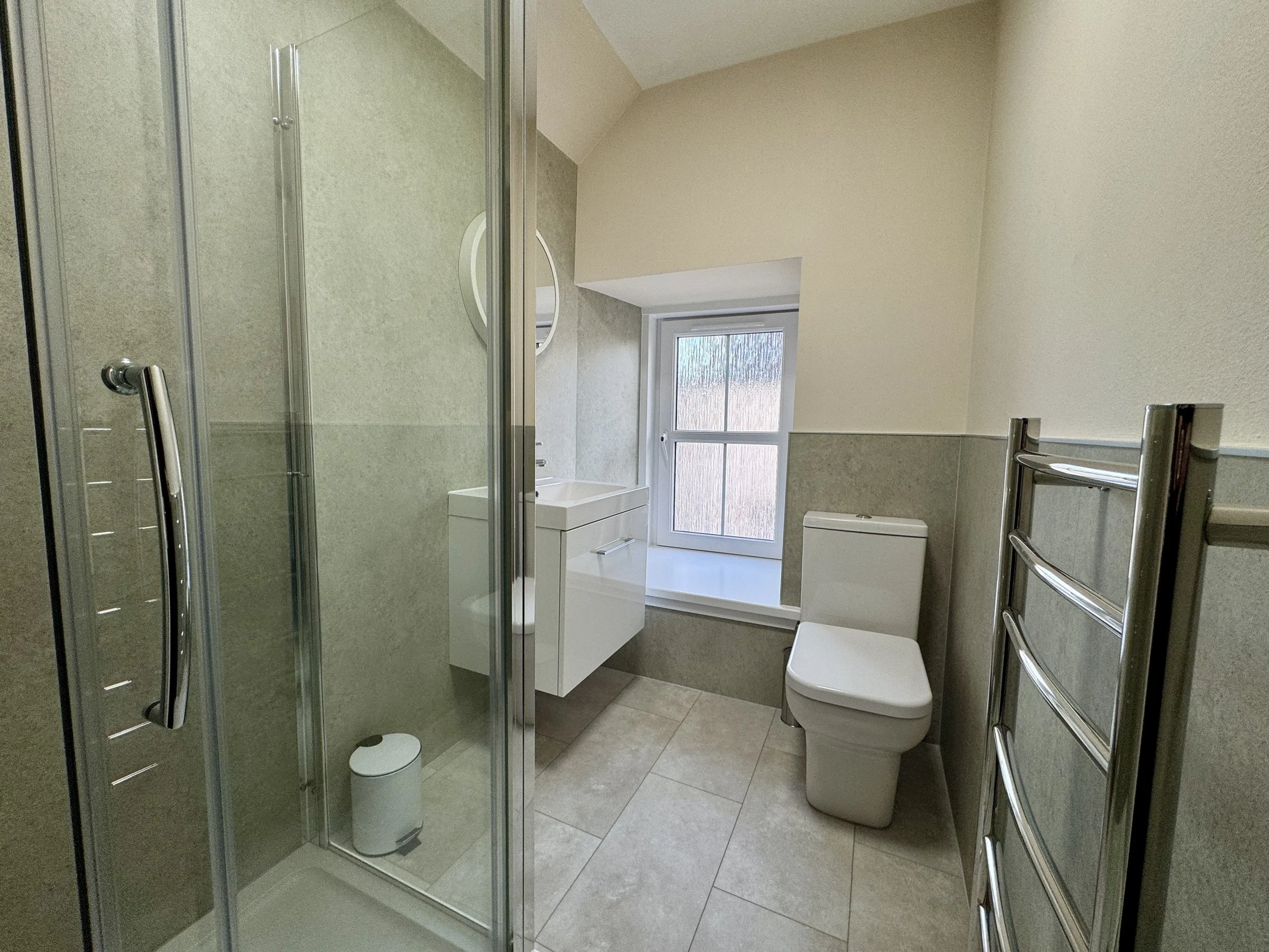 Modern shower room and toilet