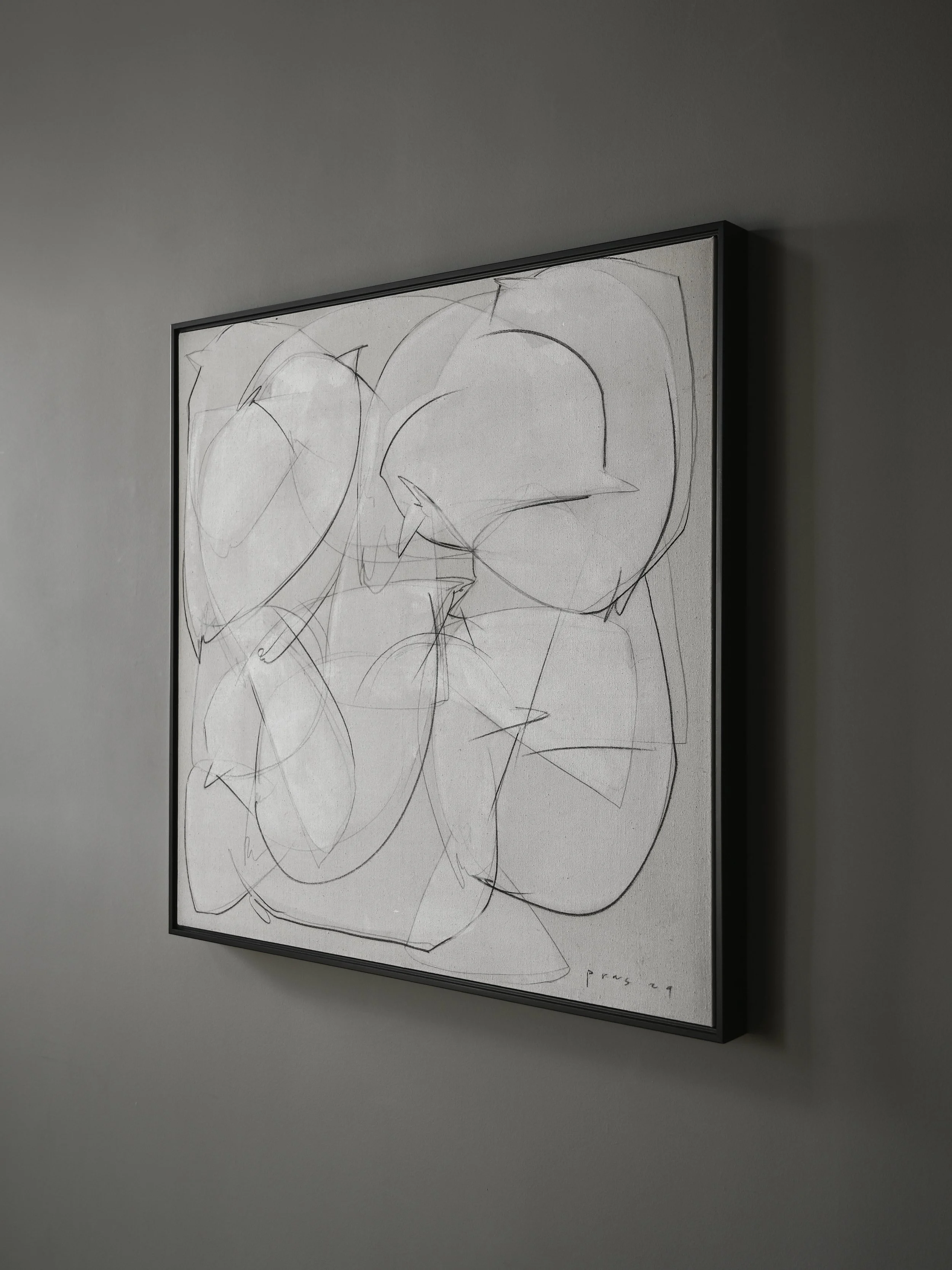 ABSTRACT GRAPHITE ON CANVAS ARTWORK — Studio Osklo