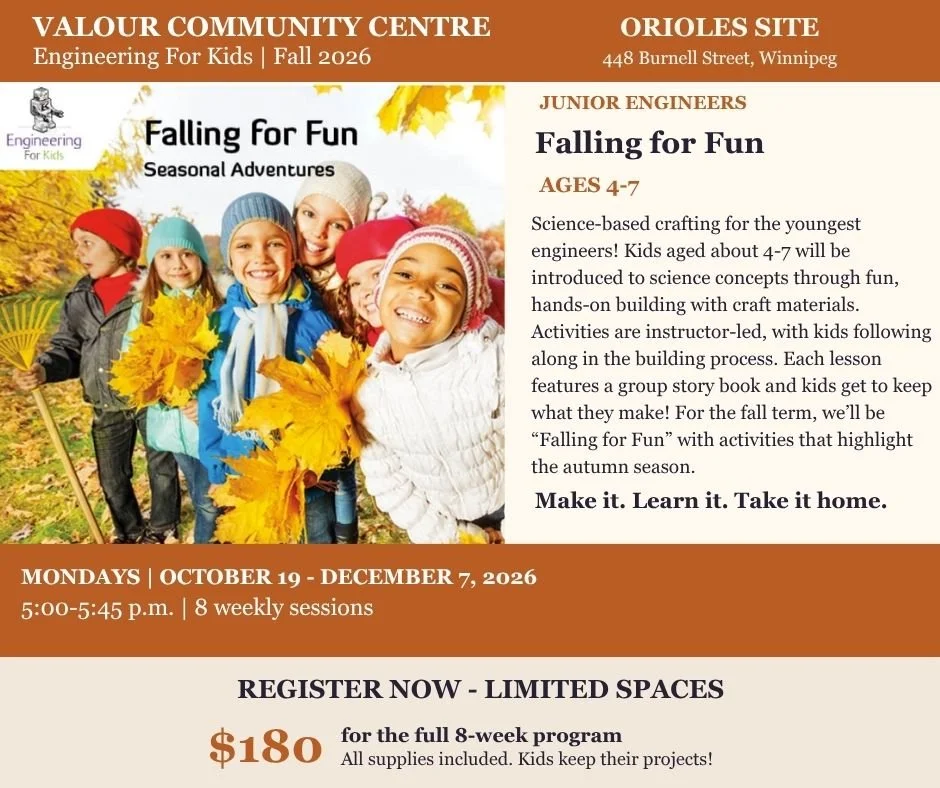 Falling for Fun Engineering for Kids program poster