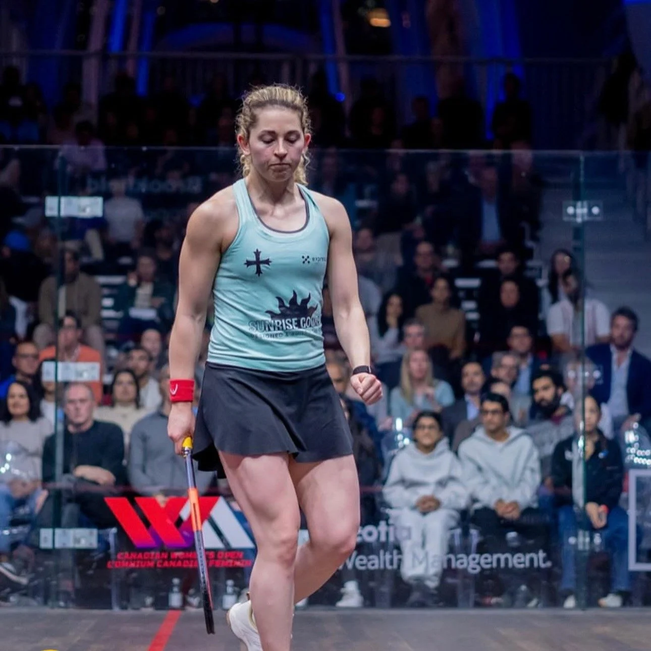 Congratulations to our sponsored athlete Gina Kennedy @gina_kennedy26 on reaching the PSA Canadian Women's Open Final and good luck against Amina Orfi. Your dedication, hard work, and relentless drive continue to inspire everyone at Sunrise Courts! L