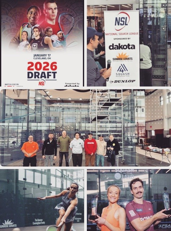 Such a fun and meaningful experience being a part of the @nsl.sport Draft and the court installation for the @squashintheland PSA tournament and collaborate with @topnotch_management this past week in Cleveland.

An honor for Sunrise Courts to be inv