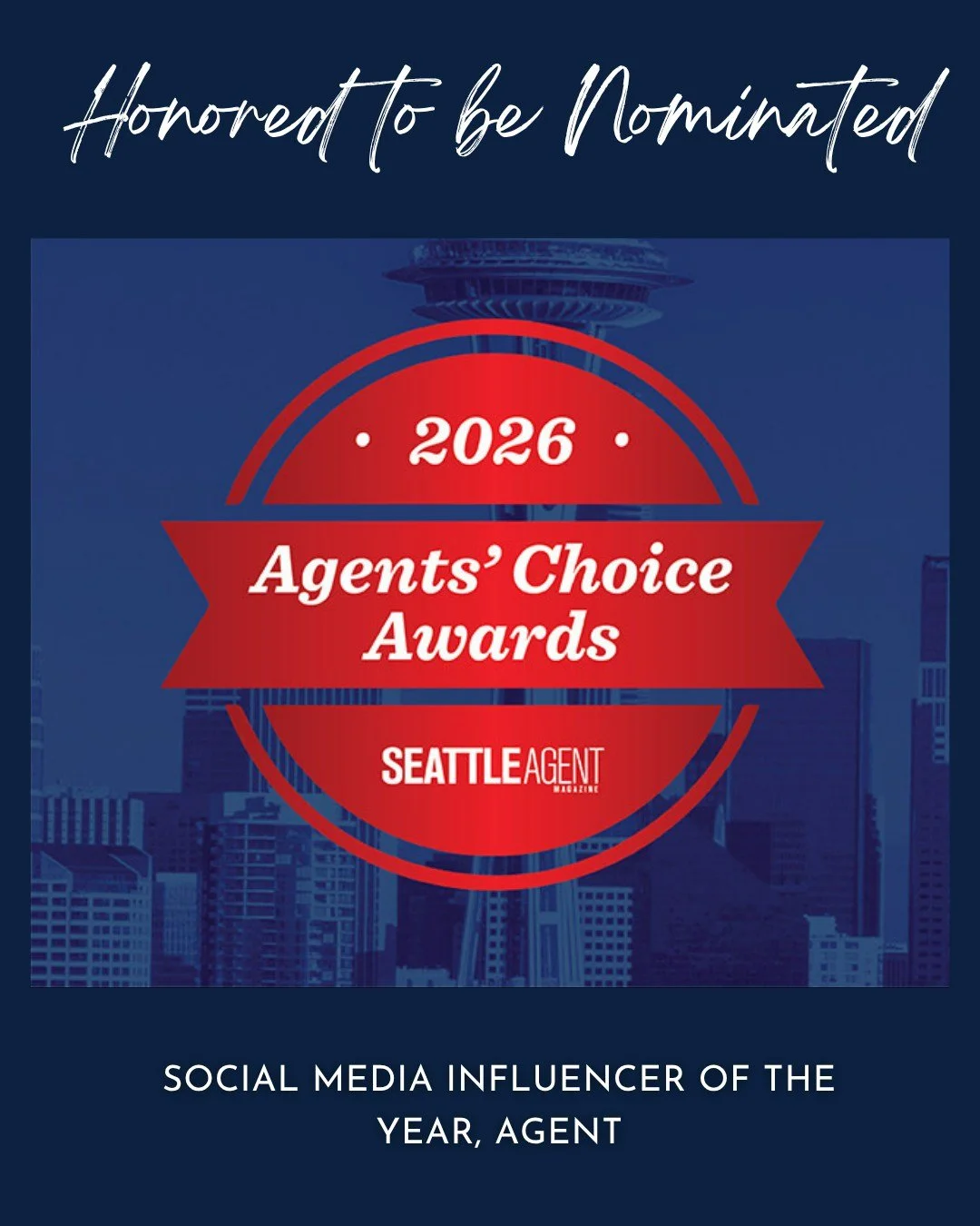 It&rsquo;s an honor to be nominated for Social Media Influencer of the Year in the Seattle Agent Magazine 2026 Agents&rsquo; Choice Awards.

I&rsquo;ve always believed social media is at its best when it brings people together in a meaningful way and