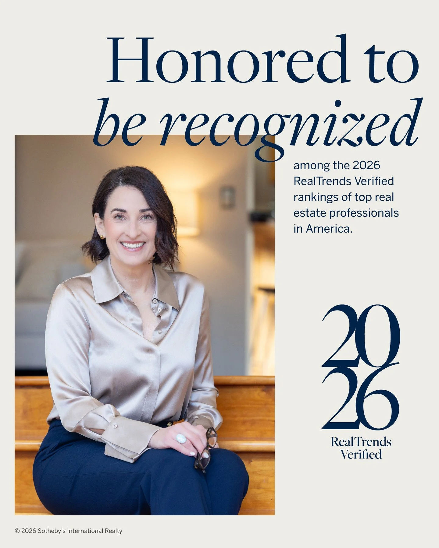 I am deeply humbled to be included among this year&rsquo;s RealTrends Verified rankings, a national recognition that analyzes agent and team performance data and spotlights the top 1.5% of real estate professionals across the country.

While I am gra