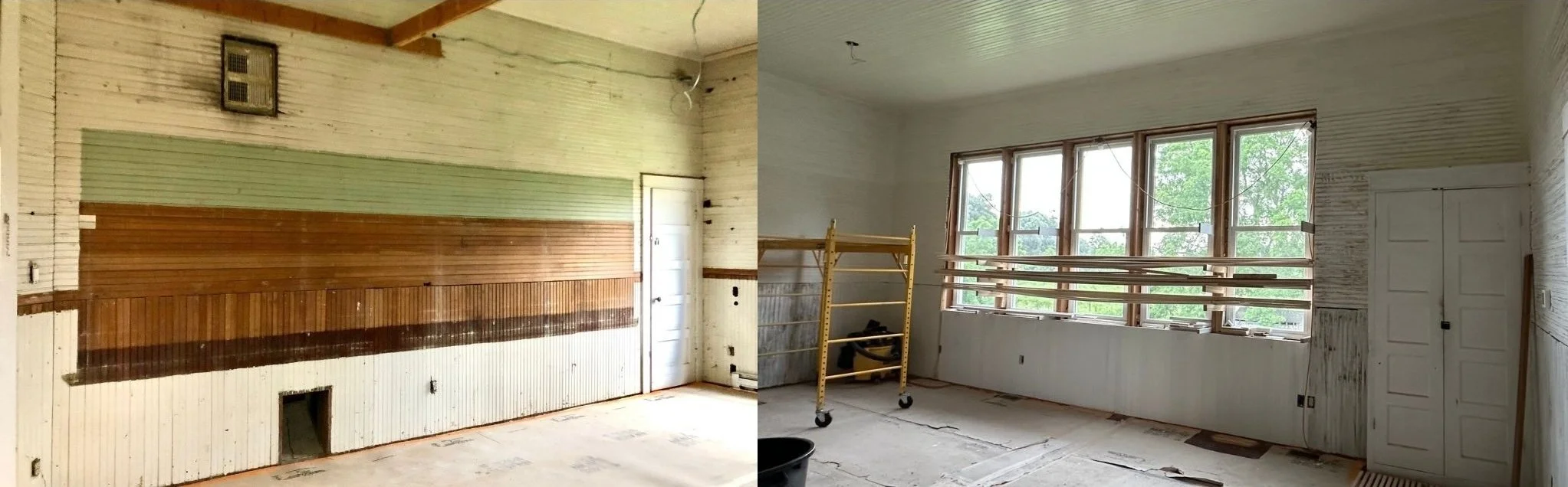 Mrs Wilson's classroom mid-restoration