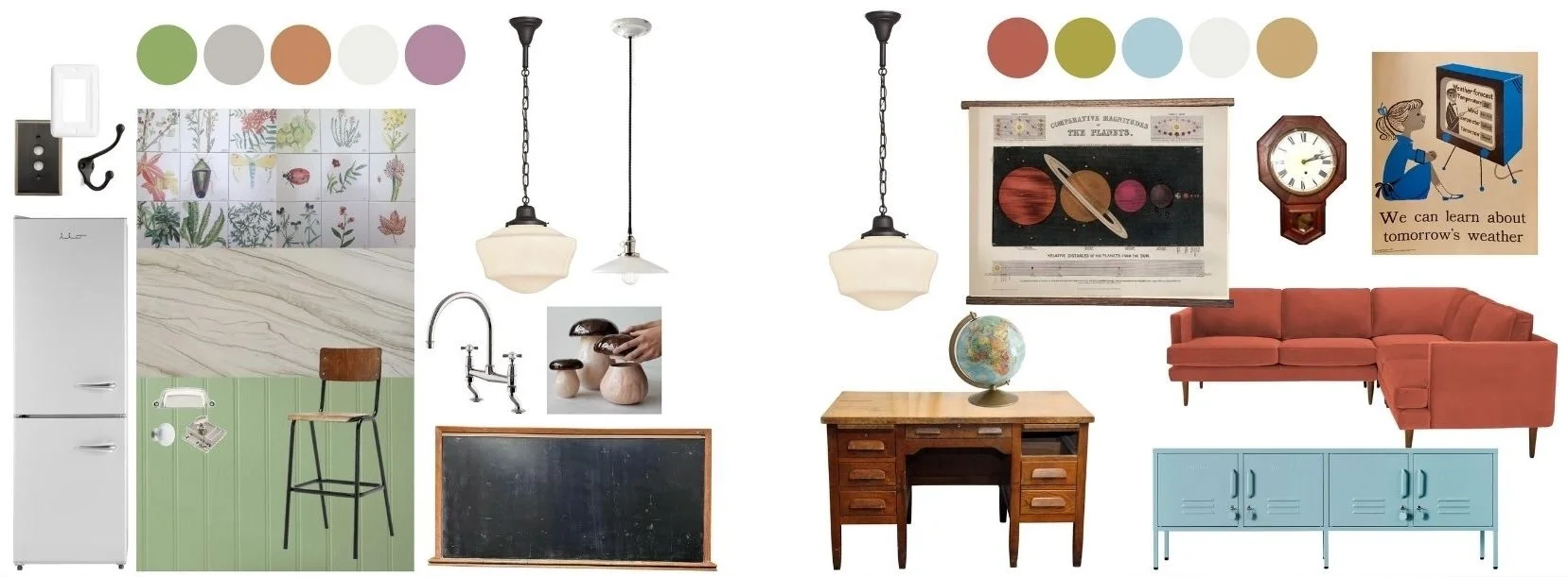 Mood boards for kitchen and living room