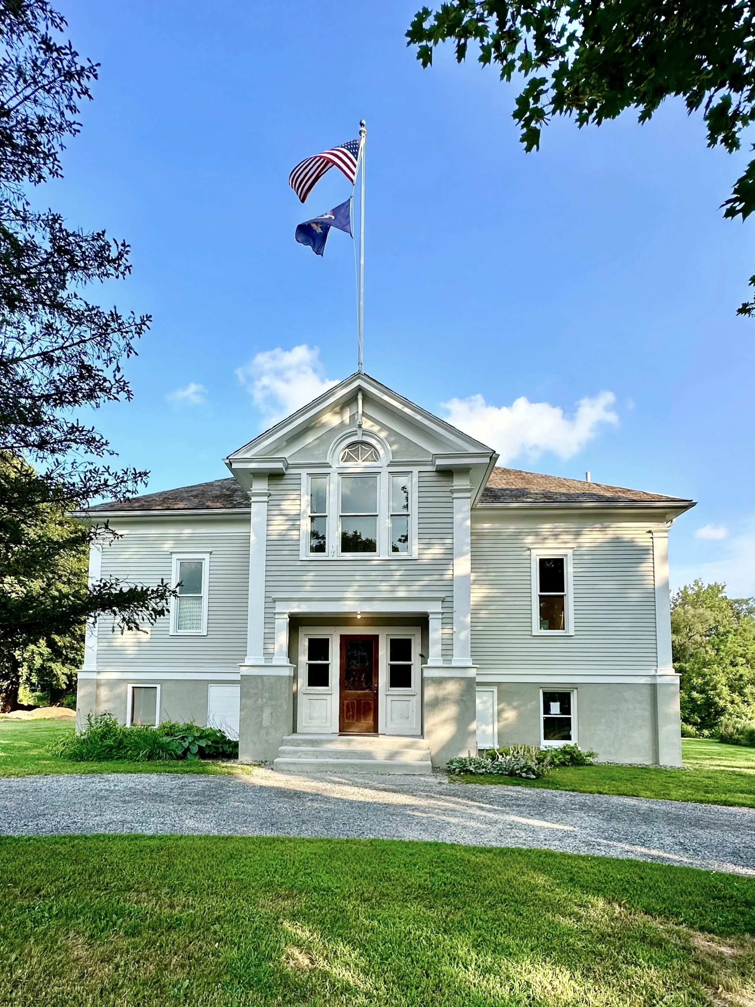 Restored exterior of Copake Little School, August 2025
