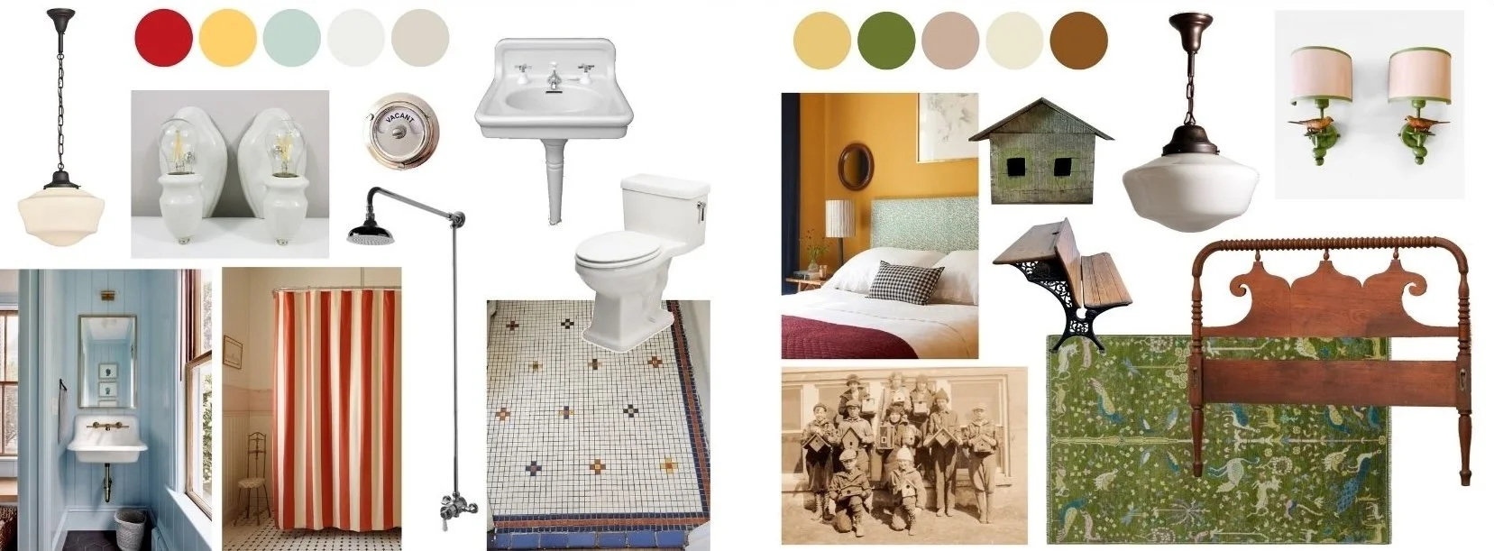 Mood boards for bedroom and bathroom