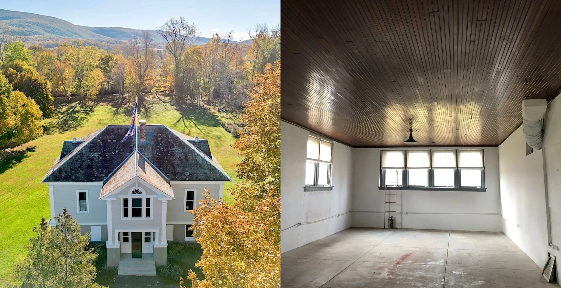 The schoolyard and gym