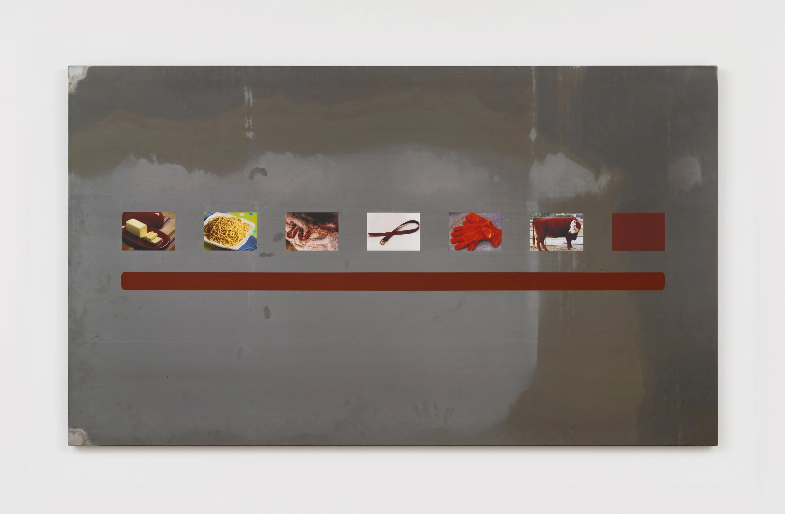 Matt Keegan:  Butter to Brown  , 2023, UV prints on steel, Flashe paint, 42 x 72 x 2 in.