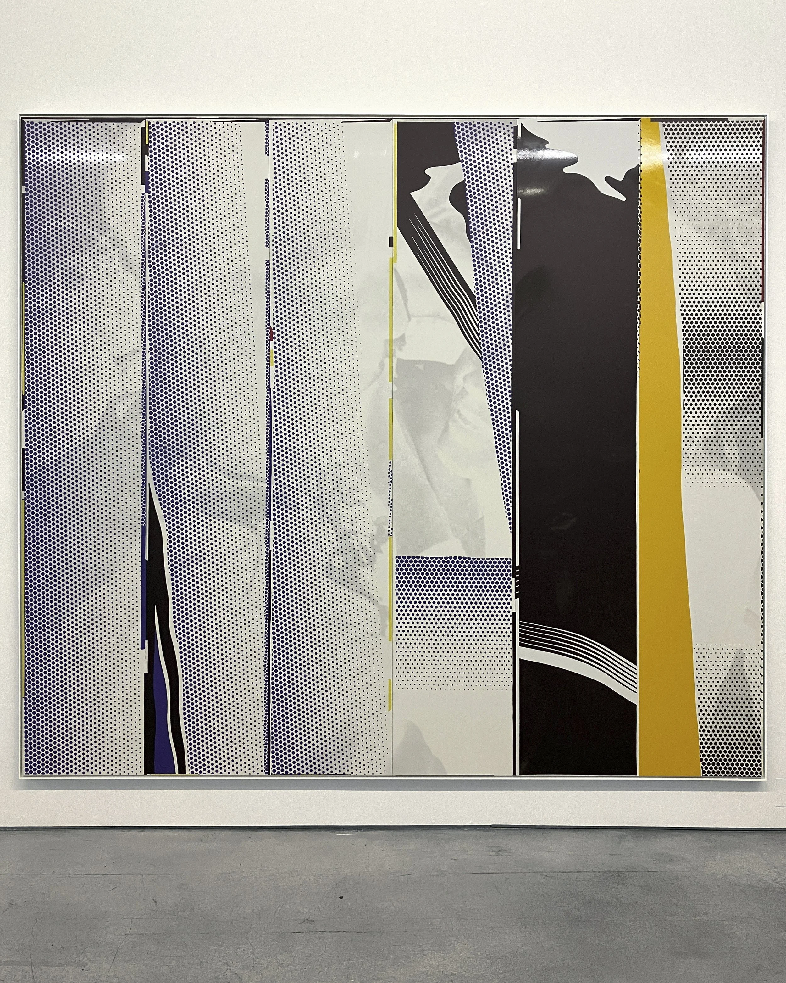 Hank Willis Thomas: Jack Shainman Gallery
 
 Mirror #6 , 2022, UV print on retroreflective vinyl, mounted on Dibond, 97 1/8 x 109 1/4 x 2 inches (framed)