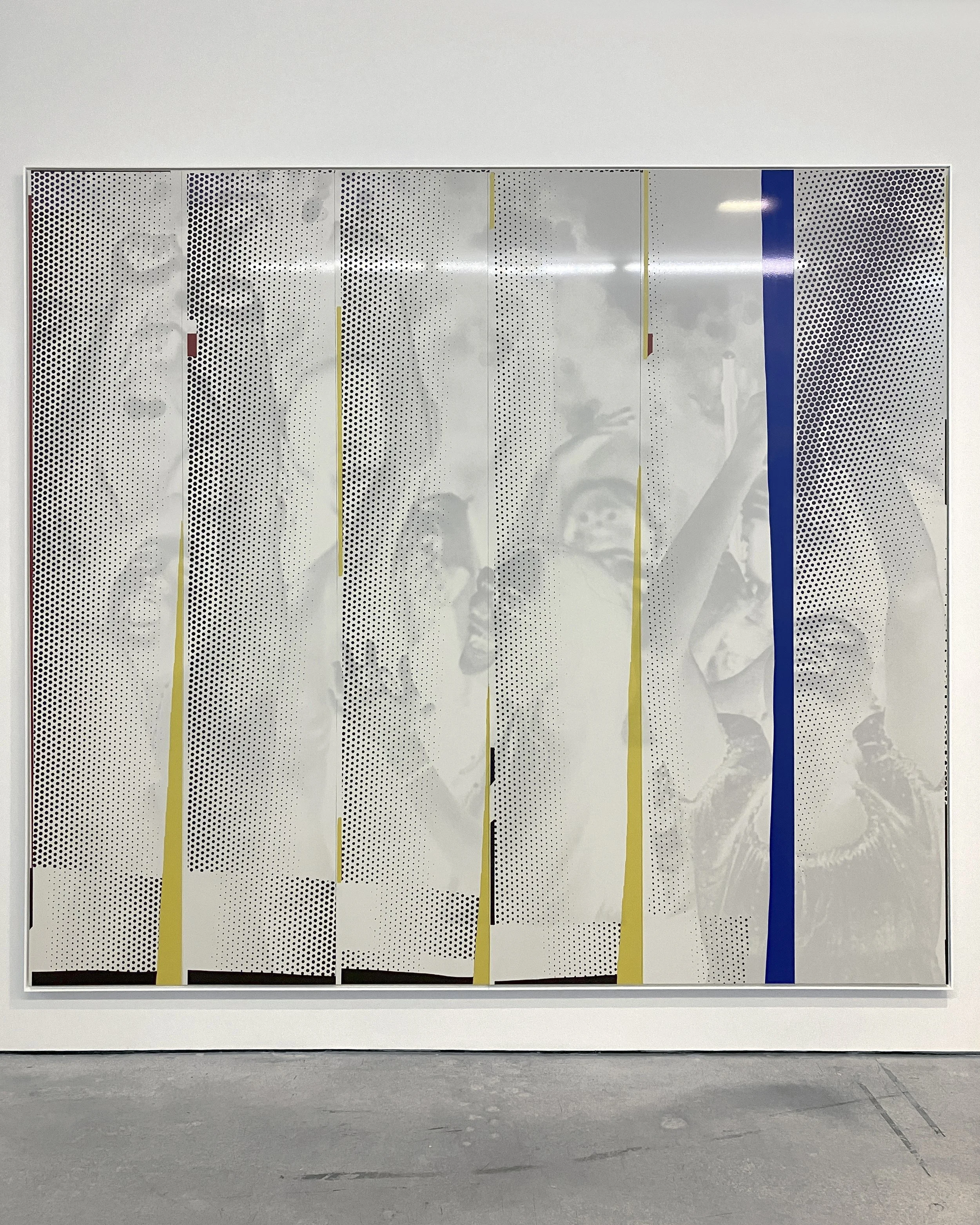 Hank Willis Thomas: Jack Shainman Gallery
 
 Mirror #4 , 2022, UV print on retroreflective vinyl, mounted on Dibond,  97 1/8 x 109 1/4 x 2 inches (framed)