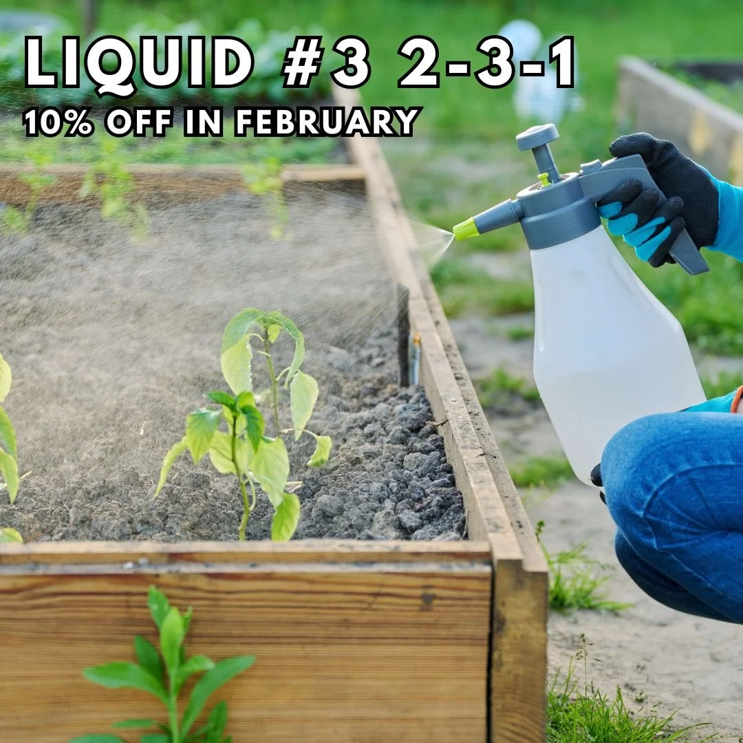 Kick off February with 10% off of Fertrell's Liquid #3 2-3-1

Fertrell Liquid #3 has a combination of kelp concentrate and liquid fish. Use as a foliar spray or added to liquid fertigation systems, our improved Liquid #3 will be better suited to meet