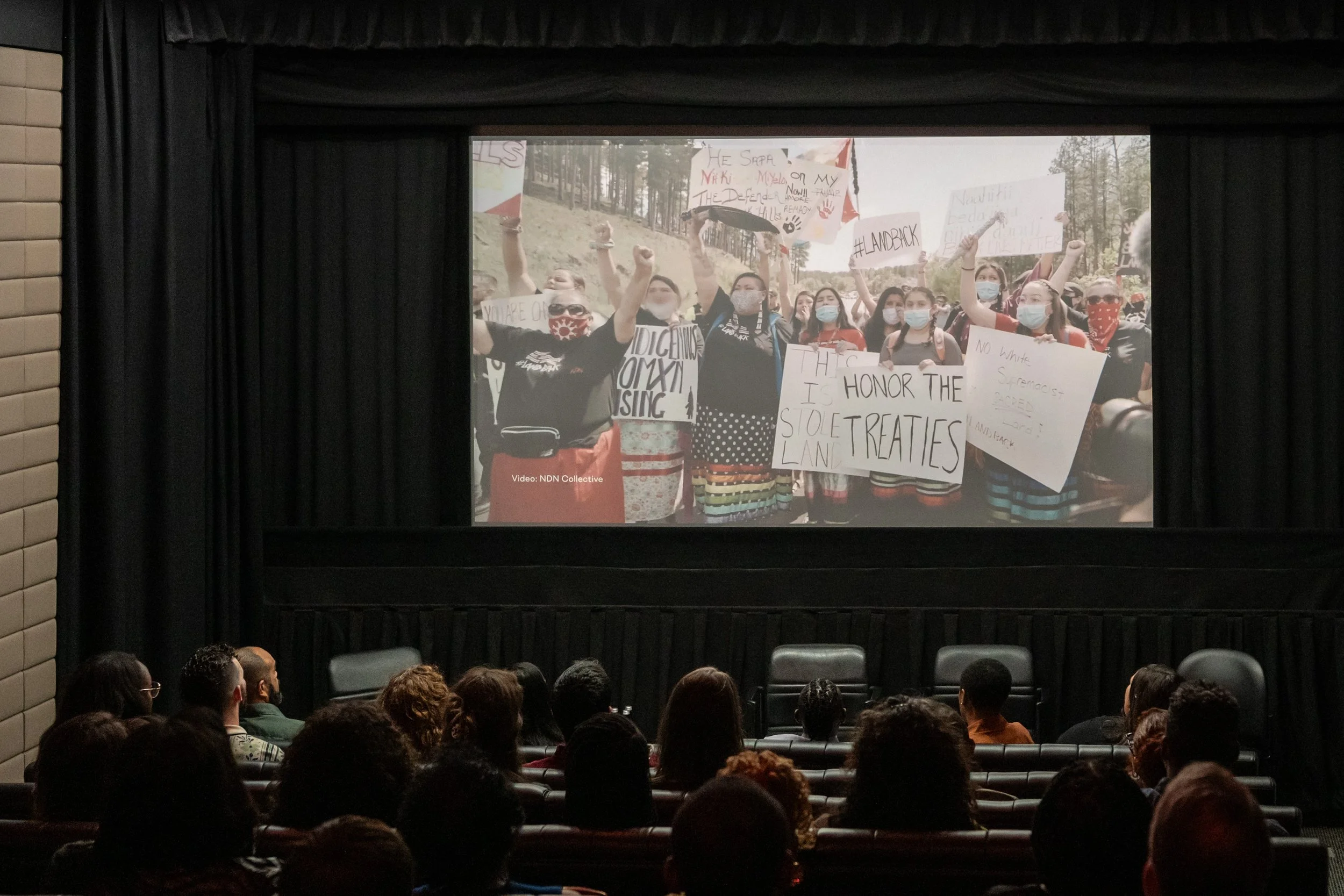  Story Salon attendees watching A People’s Climate trailer. 