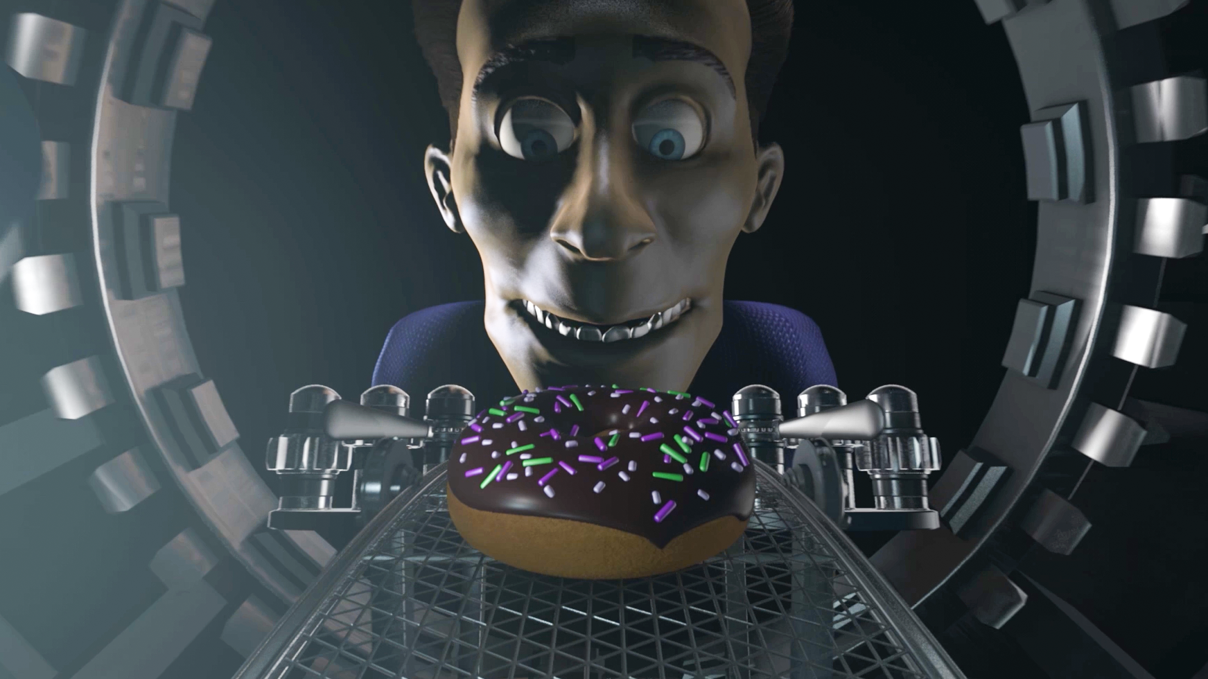 3D animation of a product that makes donuts. Video and Animation by Chris Wulff