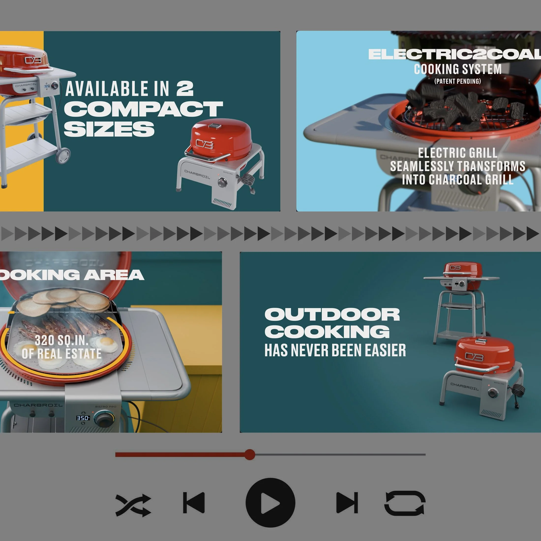 Graphic showing frames from a product video. Graphic Design by Chris Wulff