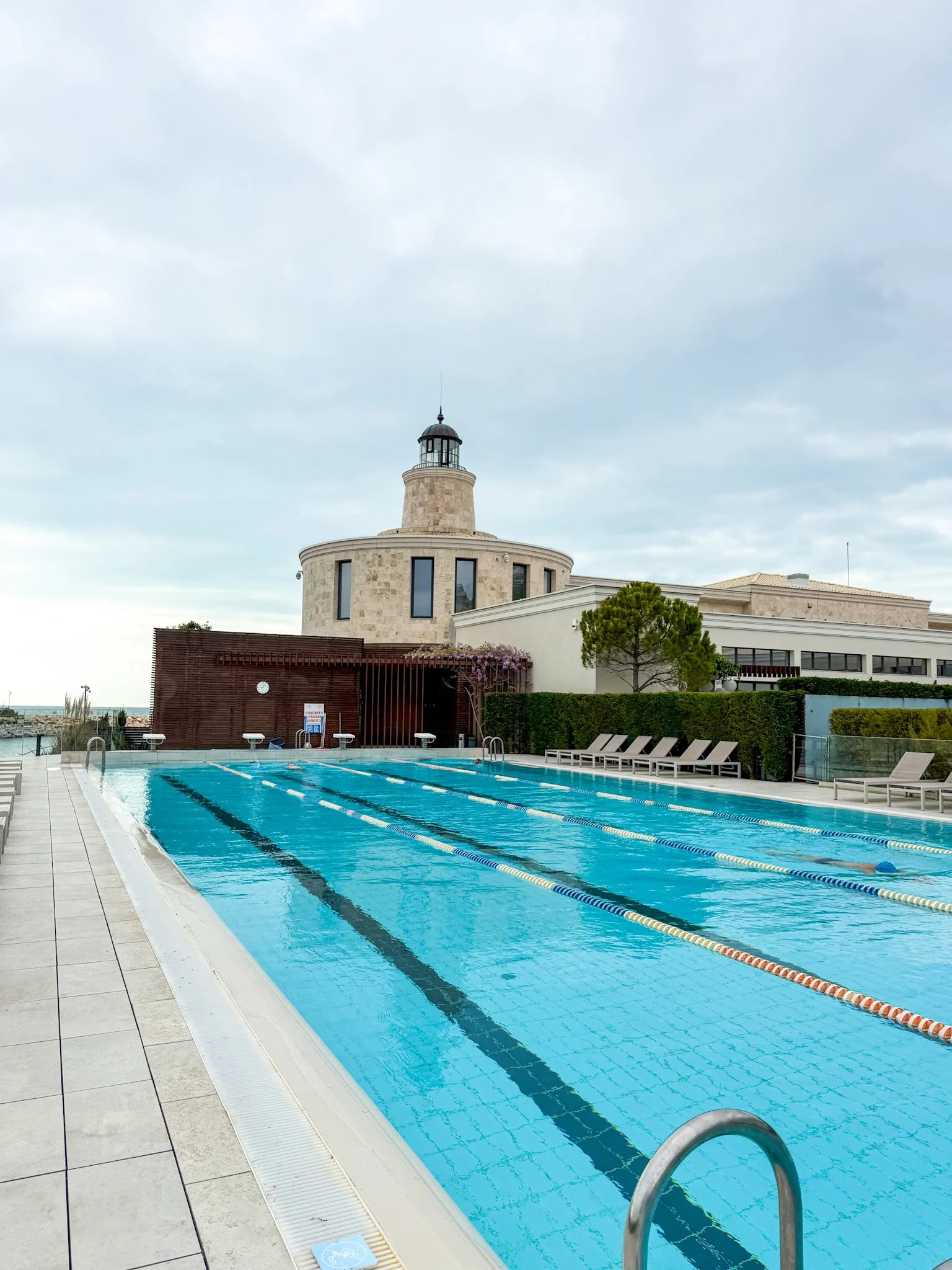 Aquahouse Thermal &amp; Beach lighthouse and swimming pool view, Varna, Bulgaria