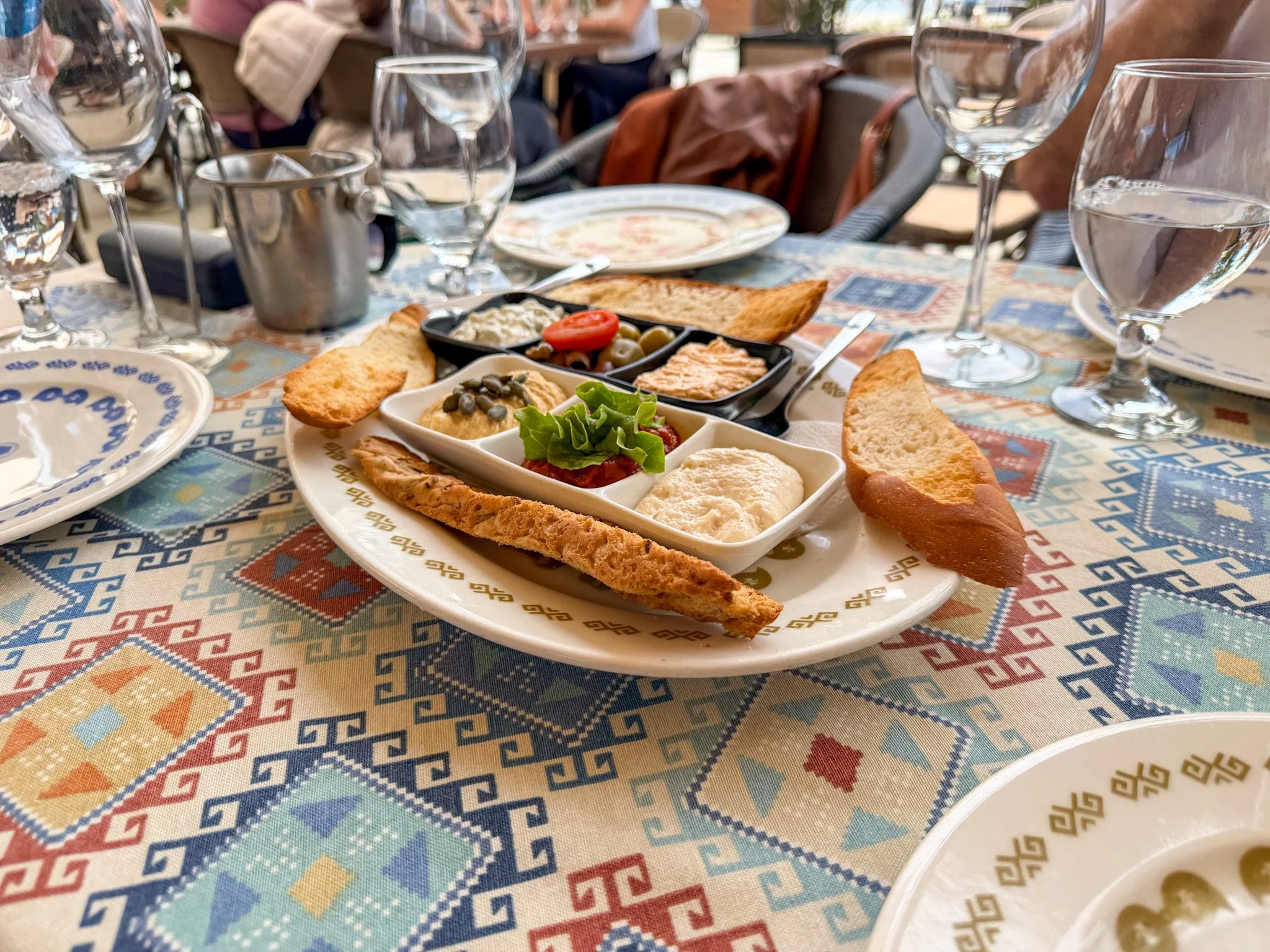 Starters at Staria Chinar Restaurant, Varna Port, Bulgaria