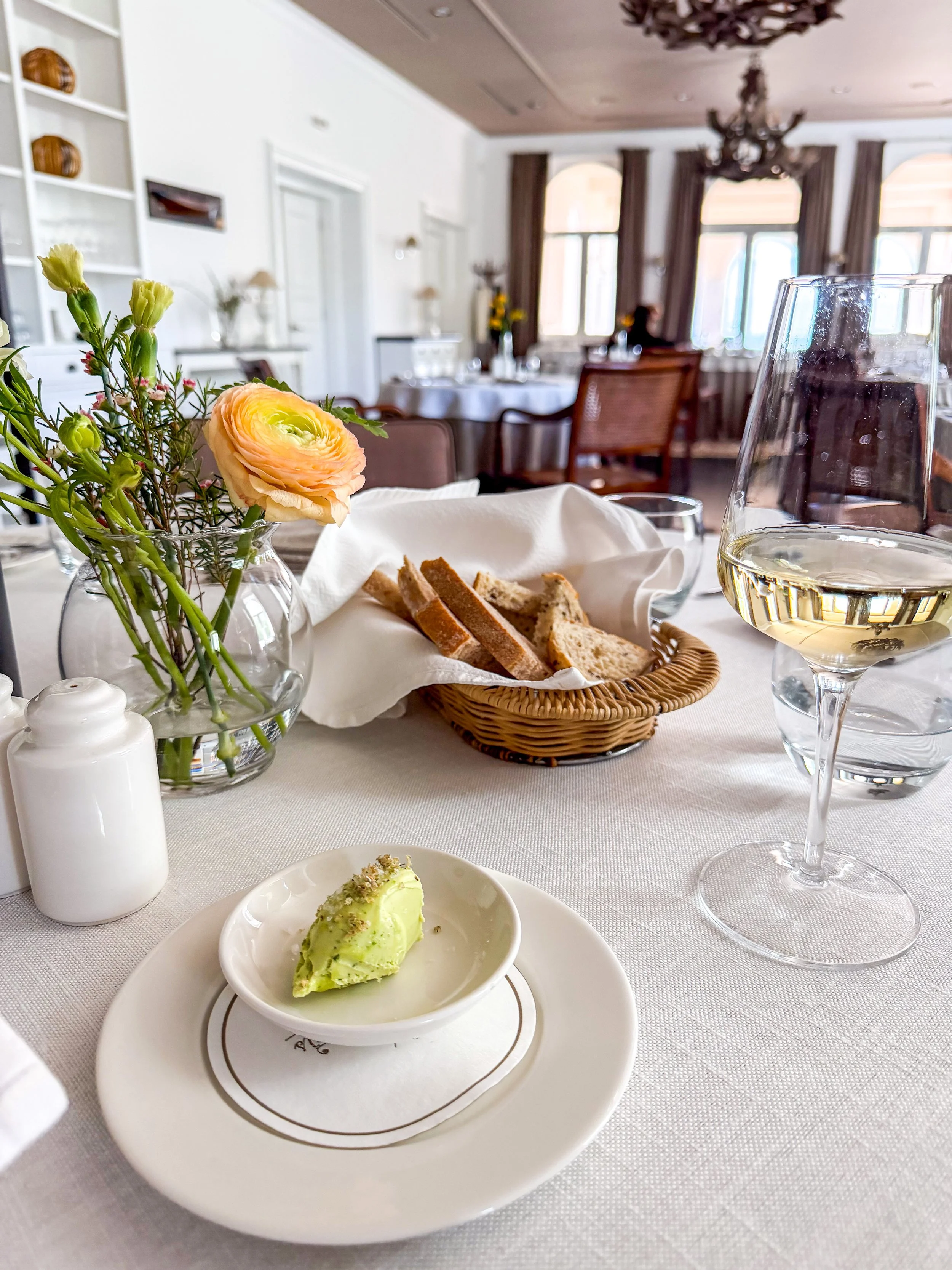 La Terrasse Varna starter and local wine
