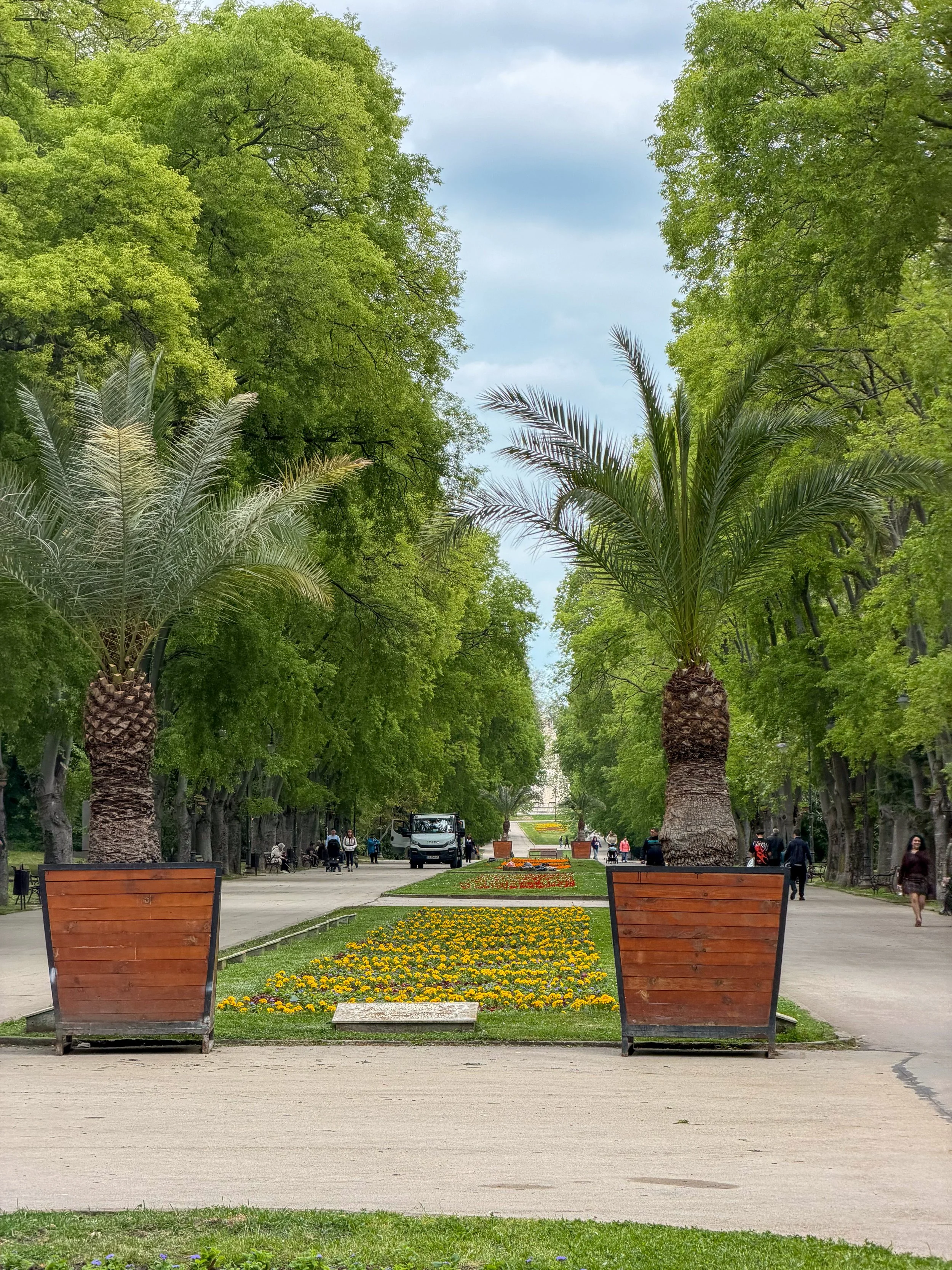 Varna Sea Garden corridor of flower beds