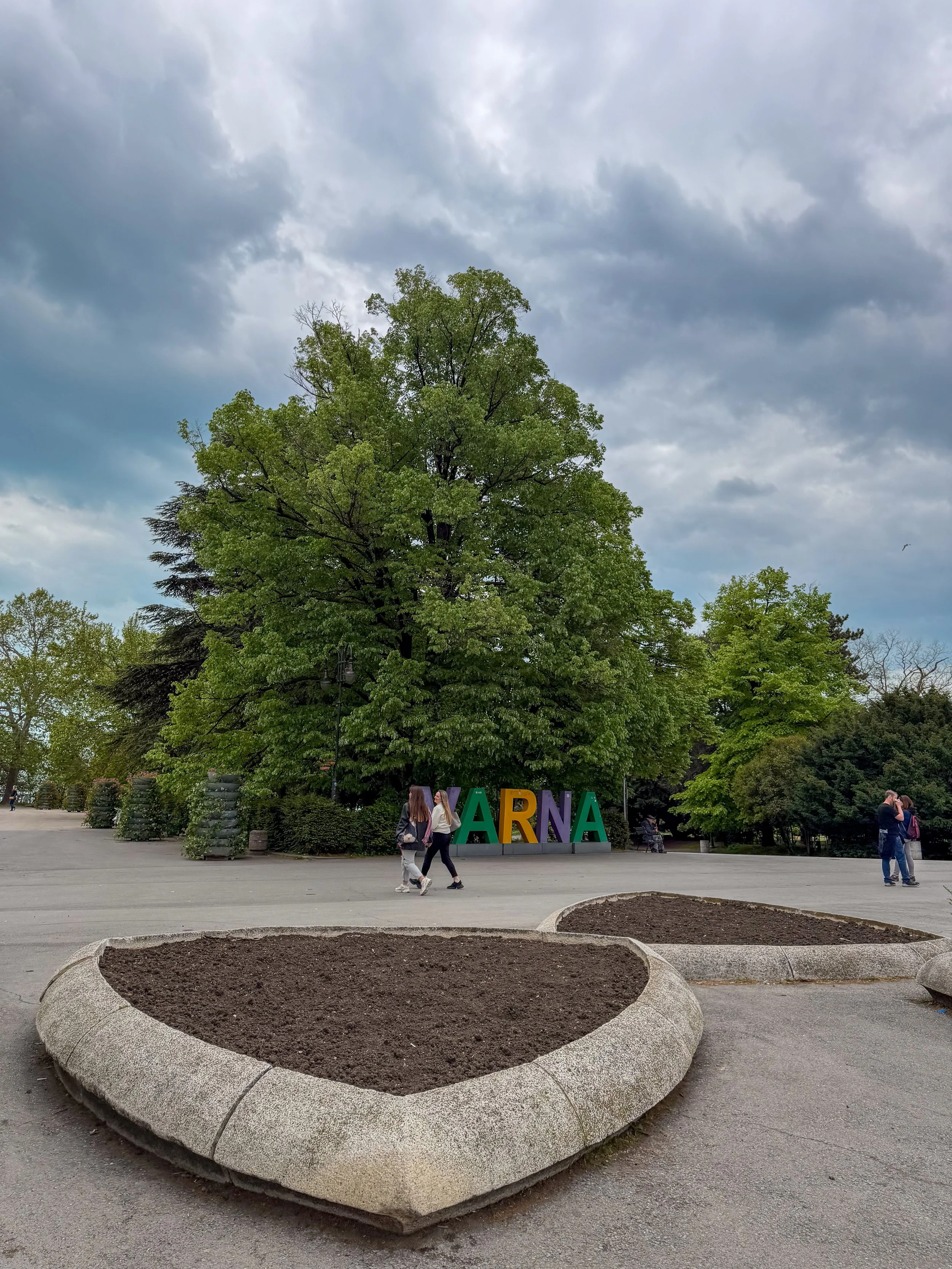 Varna Sea Garden entrance with the Varna sign