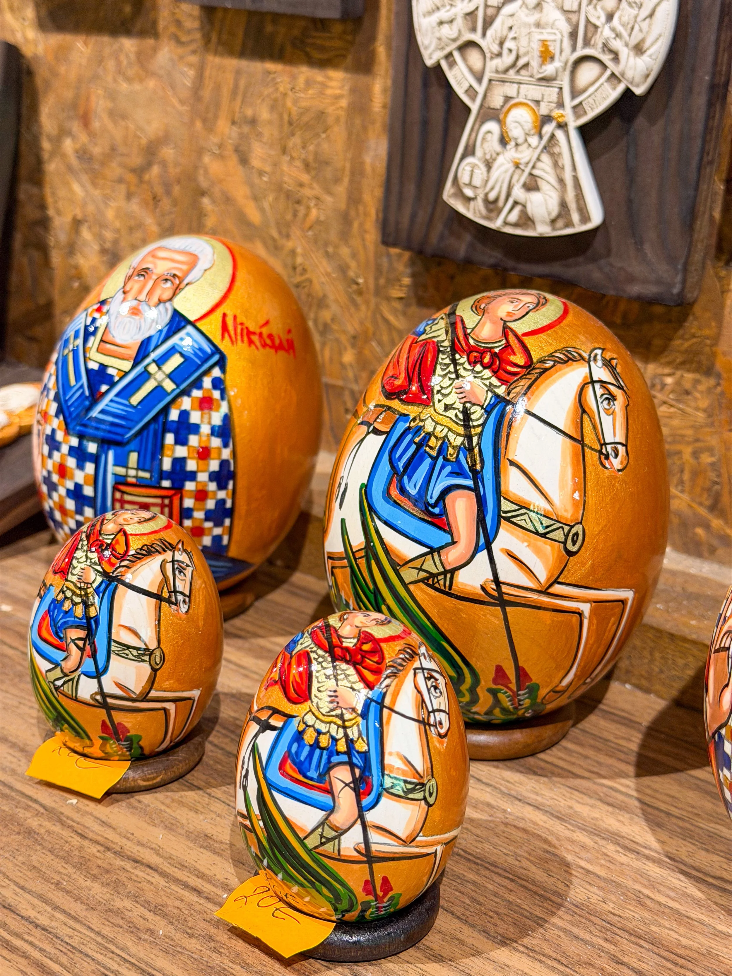 Aladzha Monastery souvenir eggs, Varna, Bulgaria