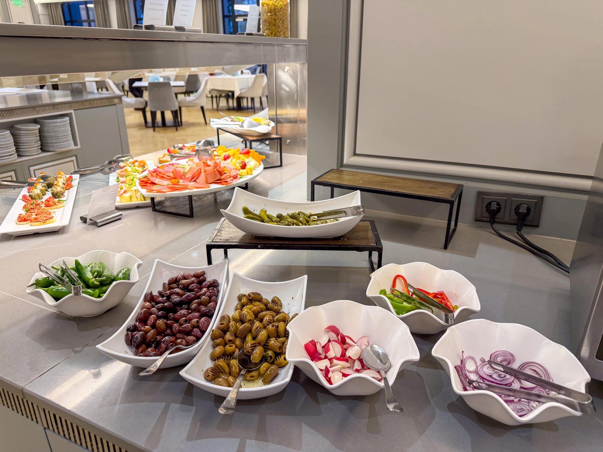 Salad bar from buffet dinner at Astor Garden Hotel in Varna