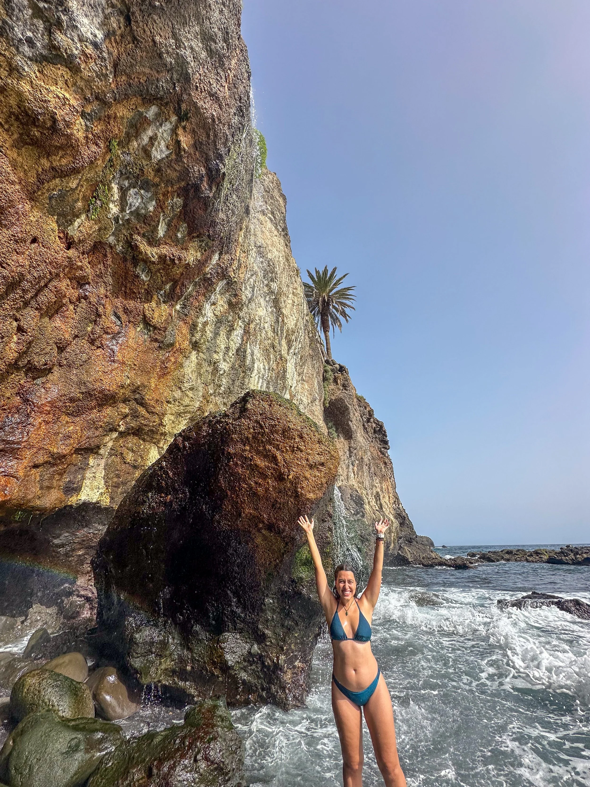 Carol at Playa de Castro mini waterfall in Tenerife.jpg