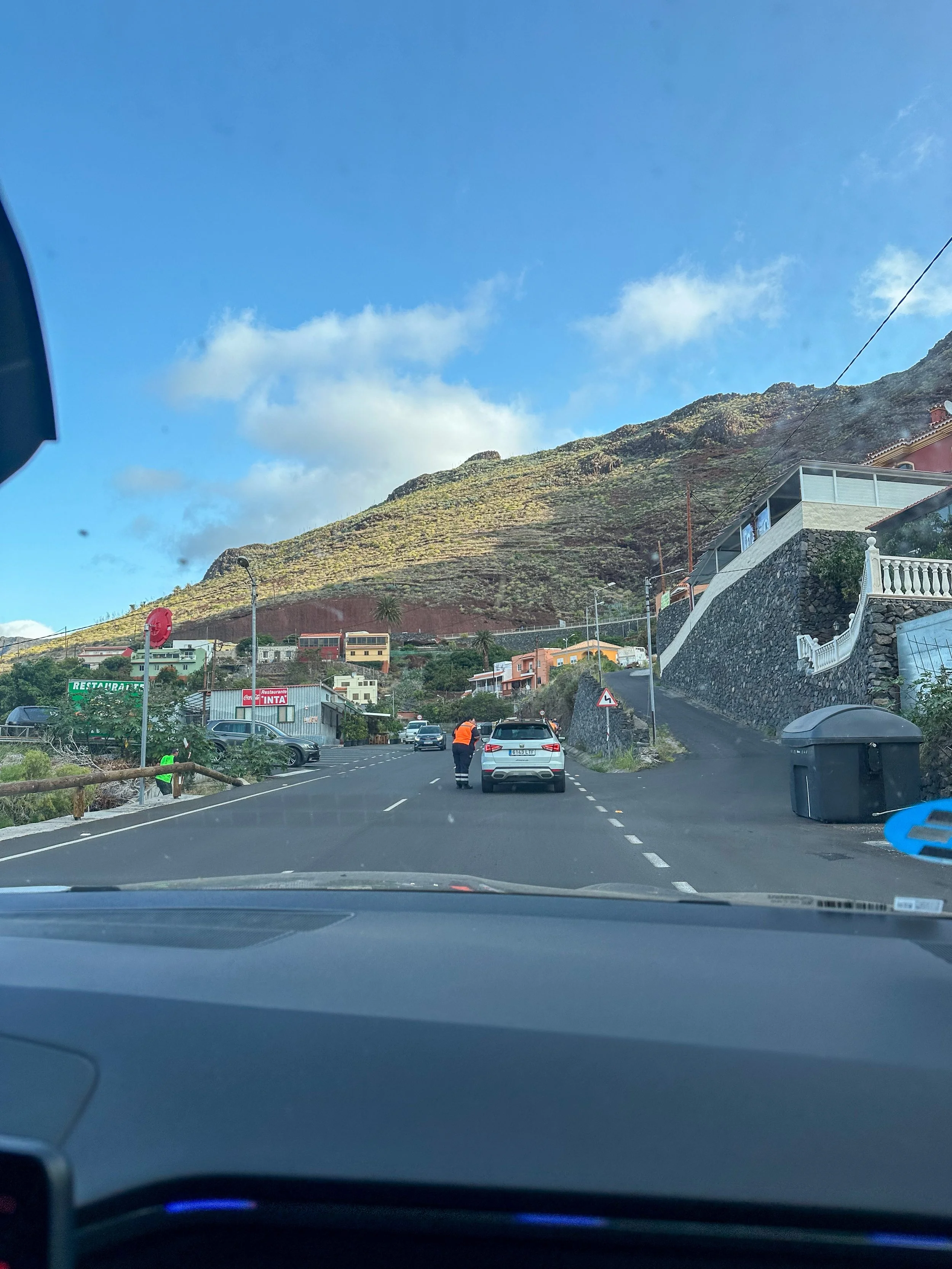 Road with mountain views in San Sebastian de La Gomera
