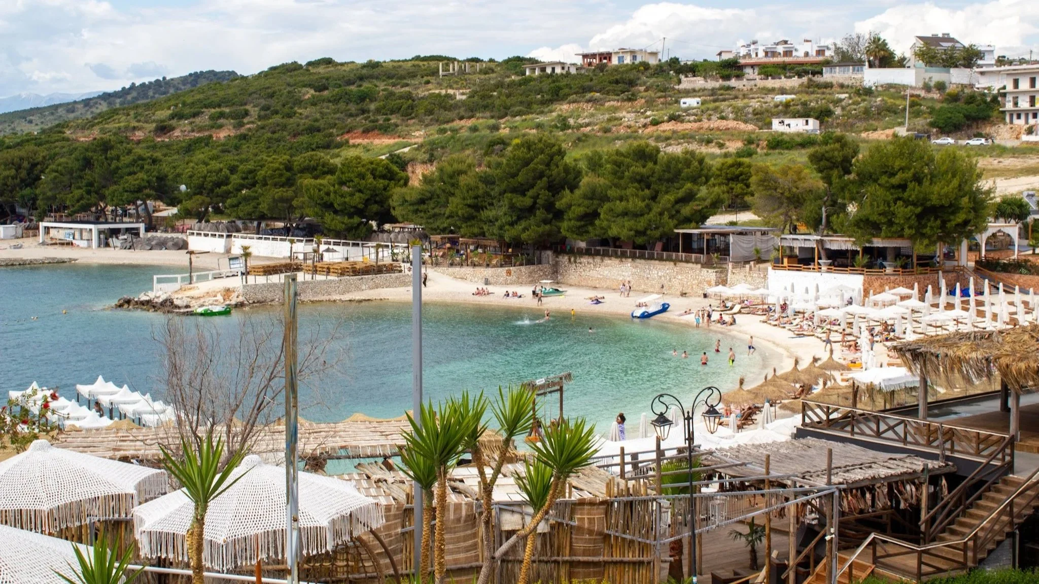 View of Ksamil Beach from our hotel Emar Beach Hotel Ksamil