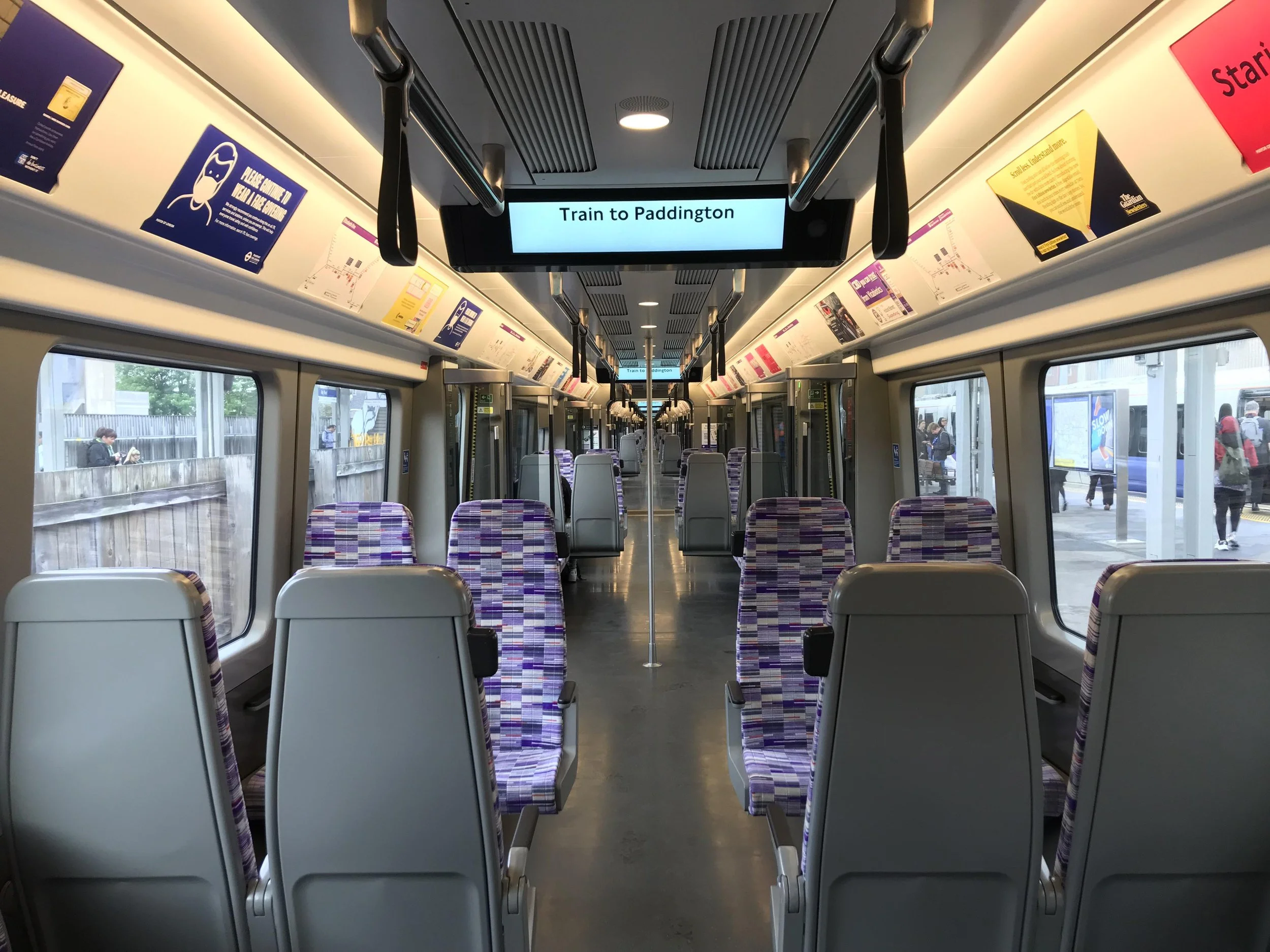 Elizabeth line inside heathrow airport to london