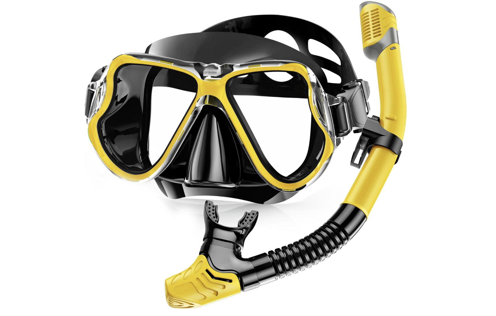 Professional Yellow and Black Dry Snorkel Set from Amazon