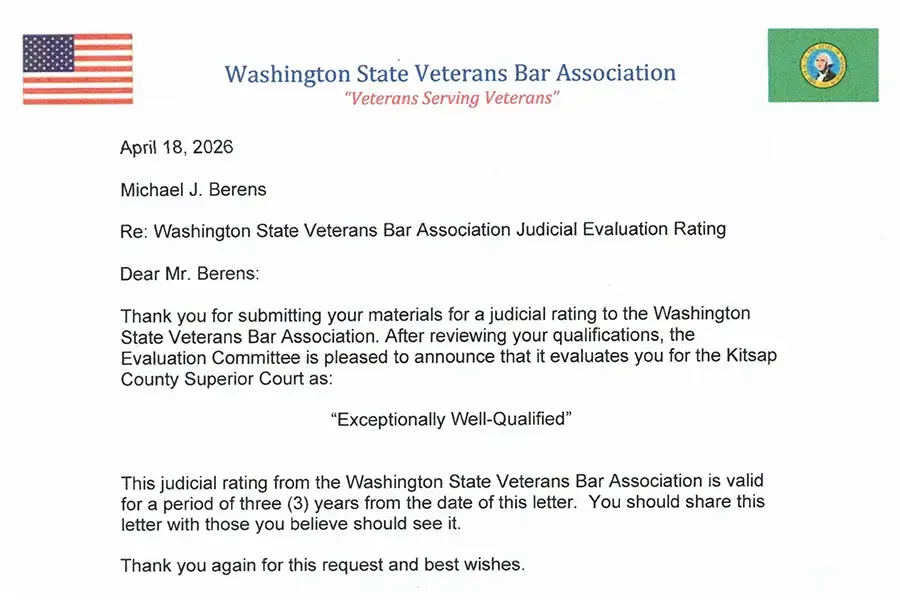 Washington State Veterans Bar Association Judicial Rating