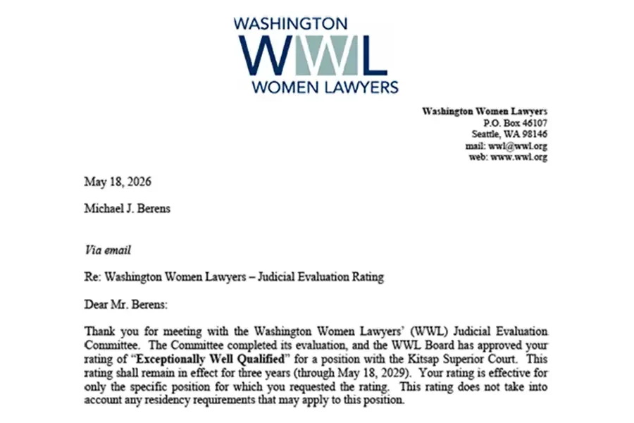 Washington Women Lawyers Judicial Rating