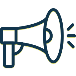 a megaphone icon