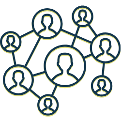 icon that represents a network of coaches