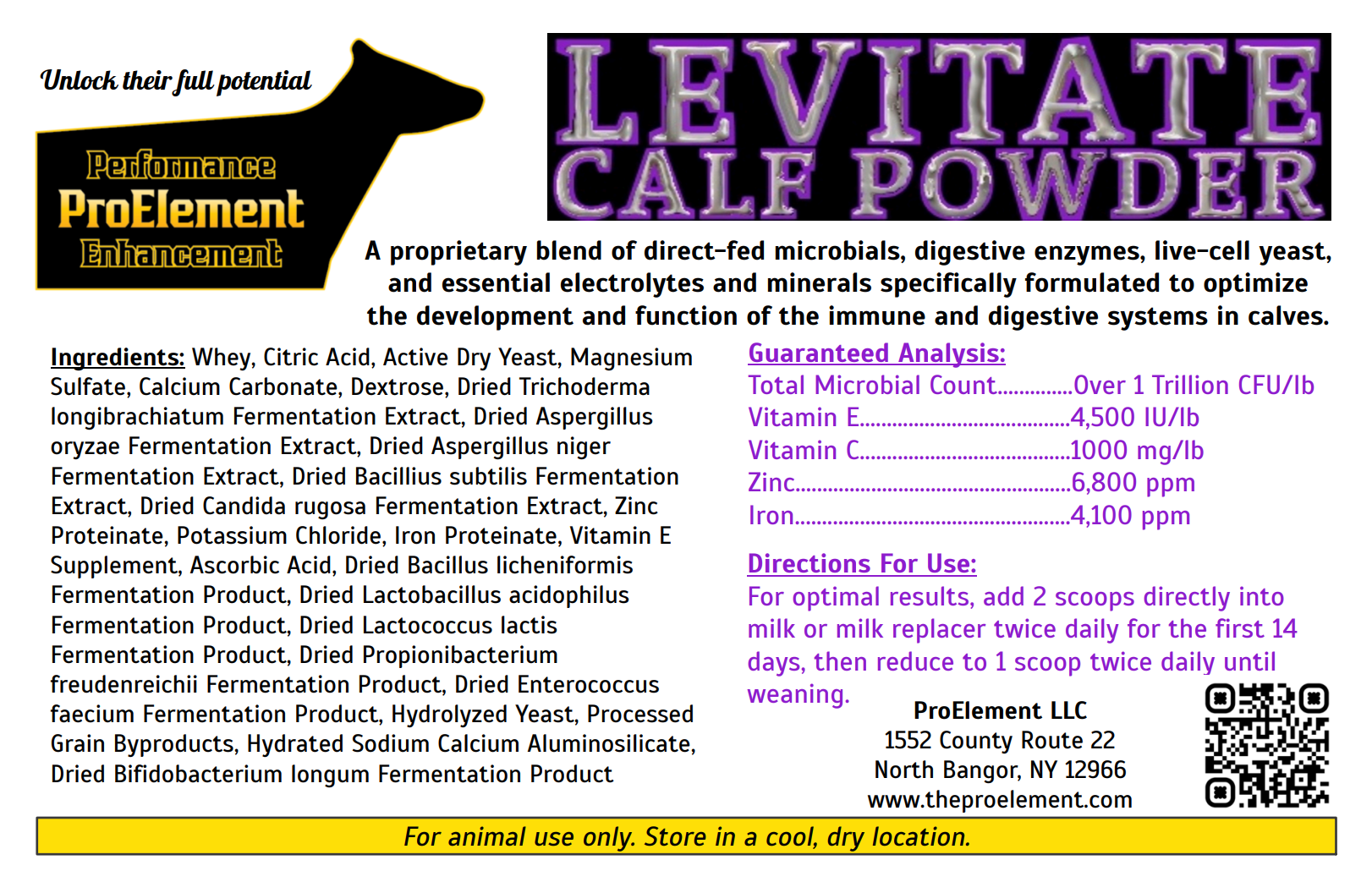LEVITATE CALF POWDER - 6 lb Pail
