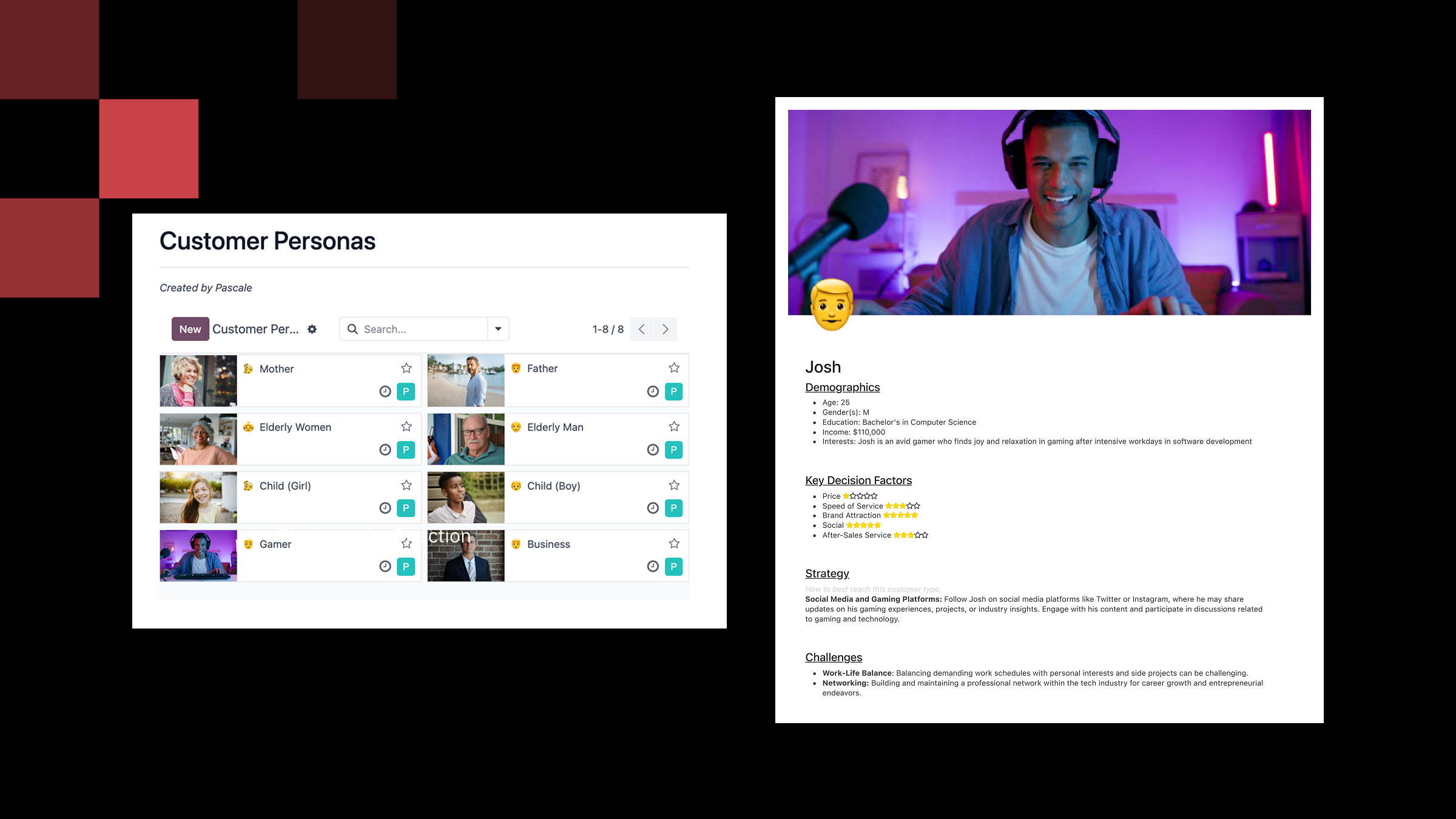    Customer Personas: Created customer personas to clarify user needs and decision drivers, informing website structure, experience decisions, and brand.