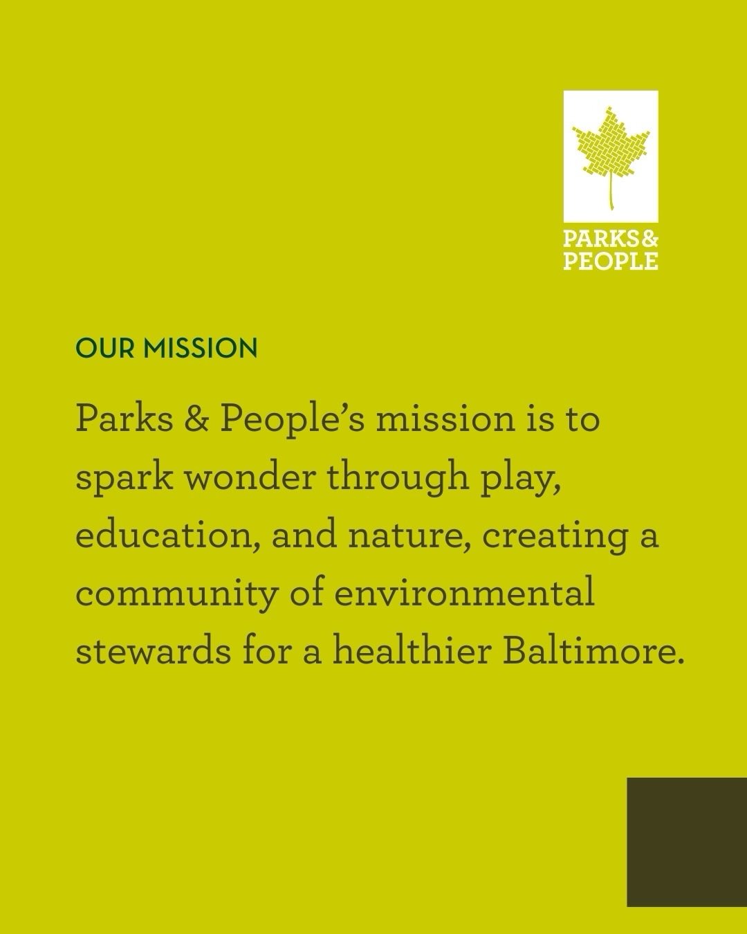 We&rsquo;ve always been in the business of wonder.

Since 1984, we have cultivated wonderful spaces all across  Baltimore City. We believe a focus on wonder is just one way in which we can help our city be successful. ￼

Our 2025-2029 strategic plan 