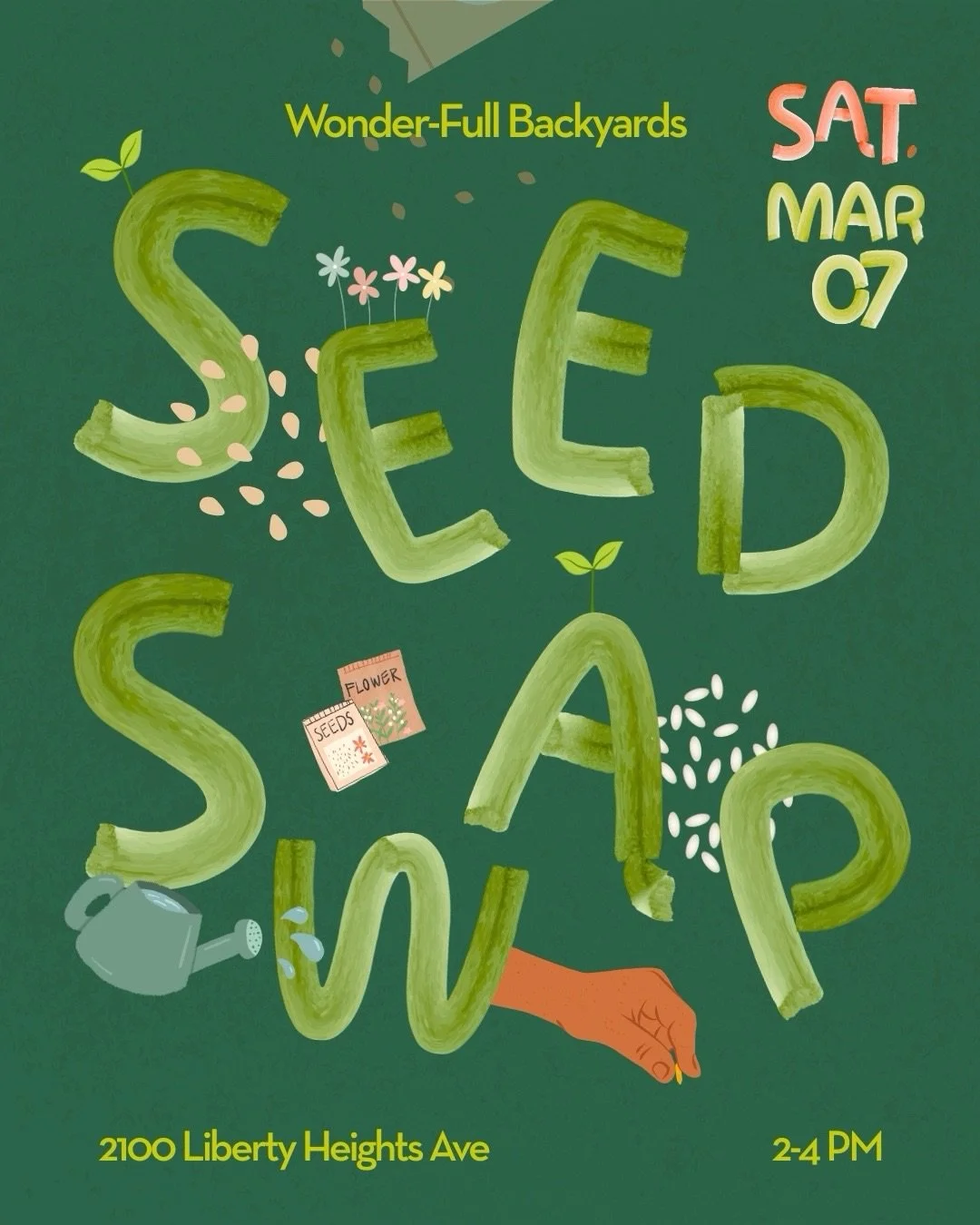 Exchange seeds, stories, and gardening tips. Free trees and mulch for walk-ups 🌳

Saturday, March 7, 2026
2-4 PM
2100 Liberty Heights Avenue 

Join us as we welcome our community to the beautiful Parks &amp; People campus for an immersive day of lea