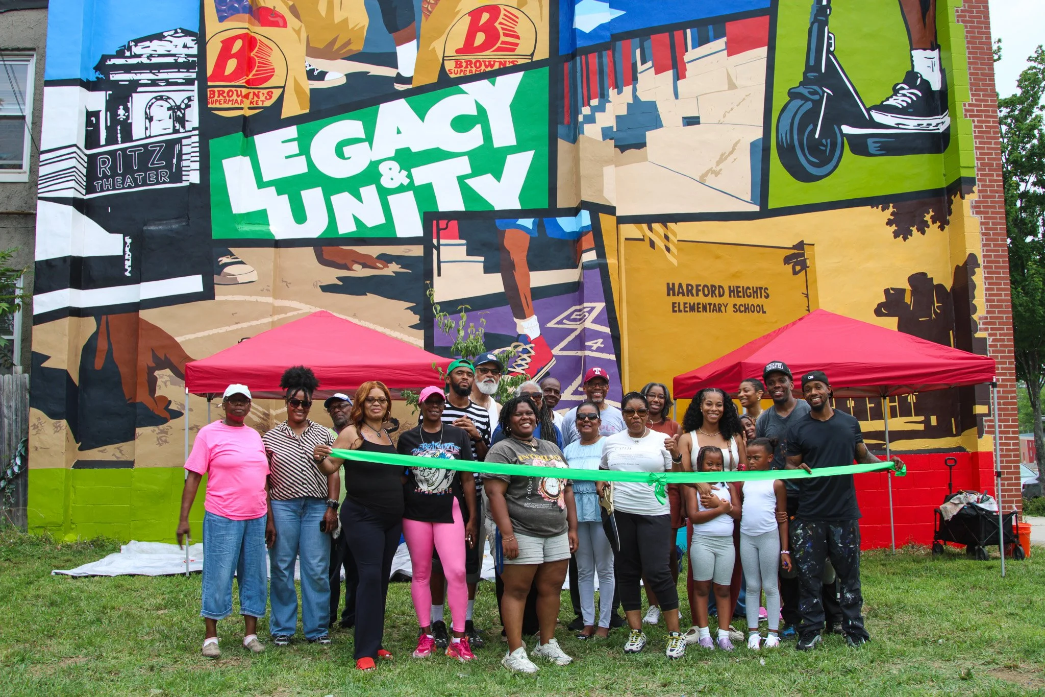 North Ave &amp; Rutland Ave Community Paint Day &amp; Ribbon Cutting Event for the Broadway East Mural Projects