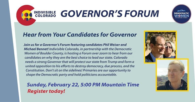 Colorado Governor Candidate Forum (Zoom)