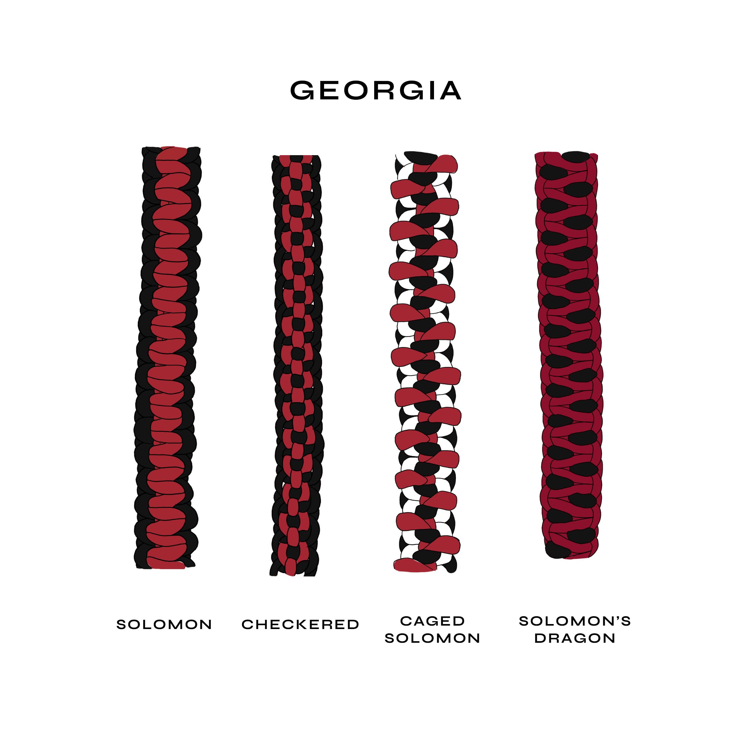 Handwoven straps in vibrant sports team colors, perfect for personalizing bags.