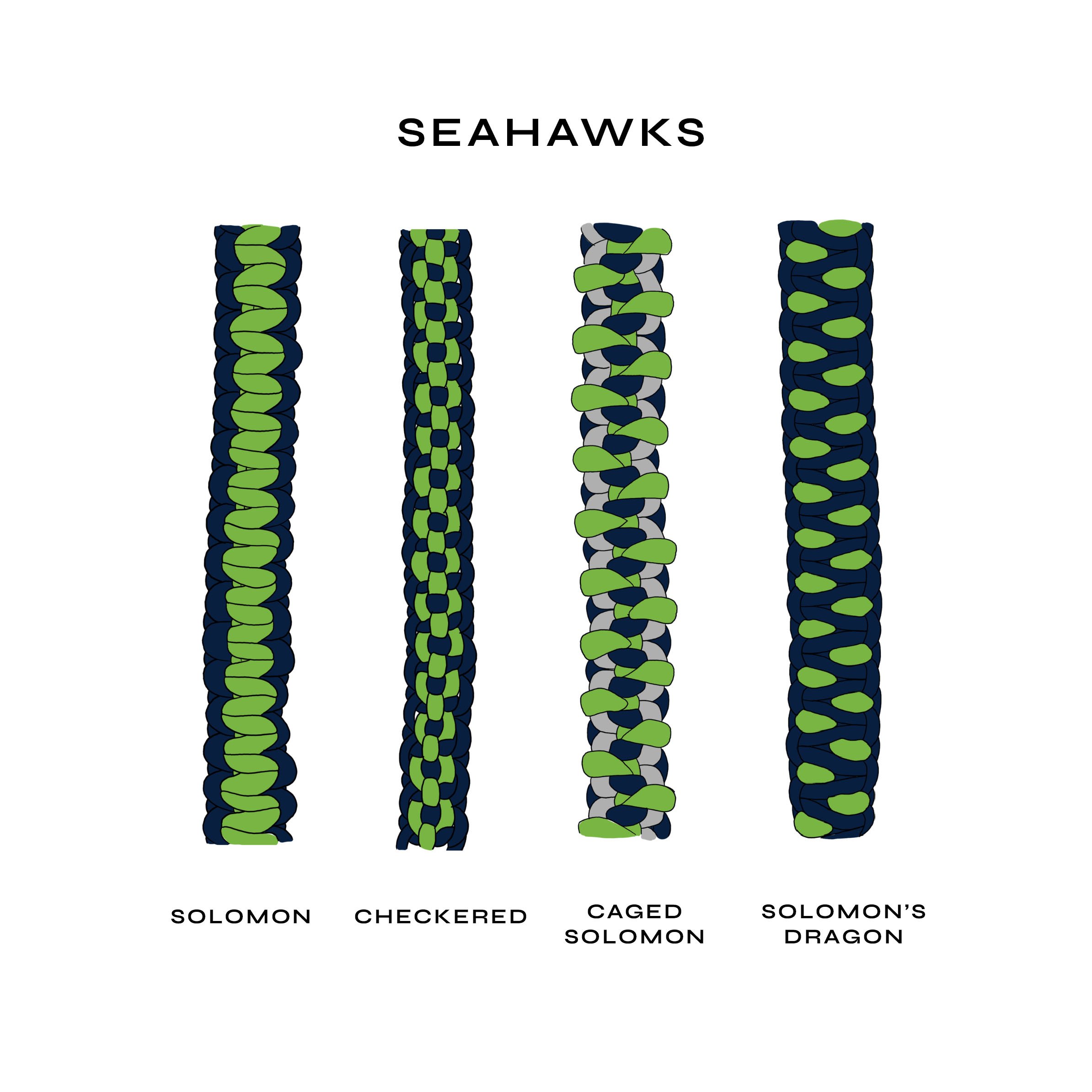 Handwoven straps in vibrant sports team colors, perfect for personalizing bags.