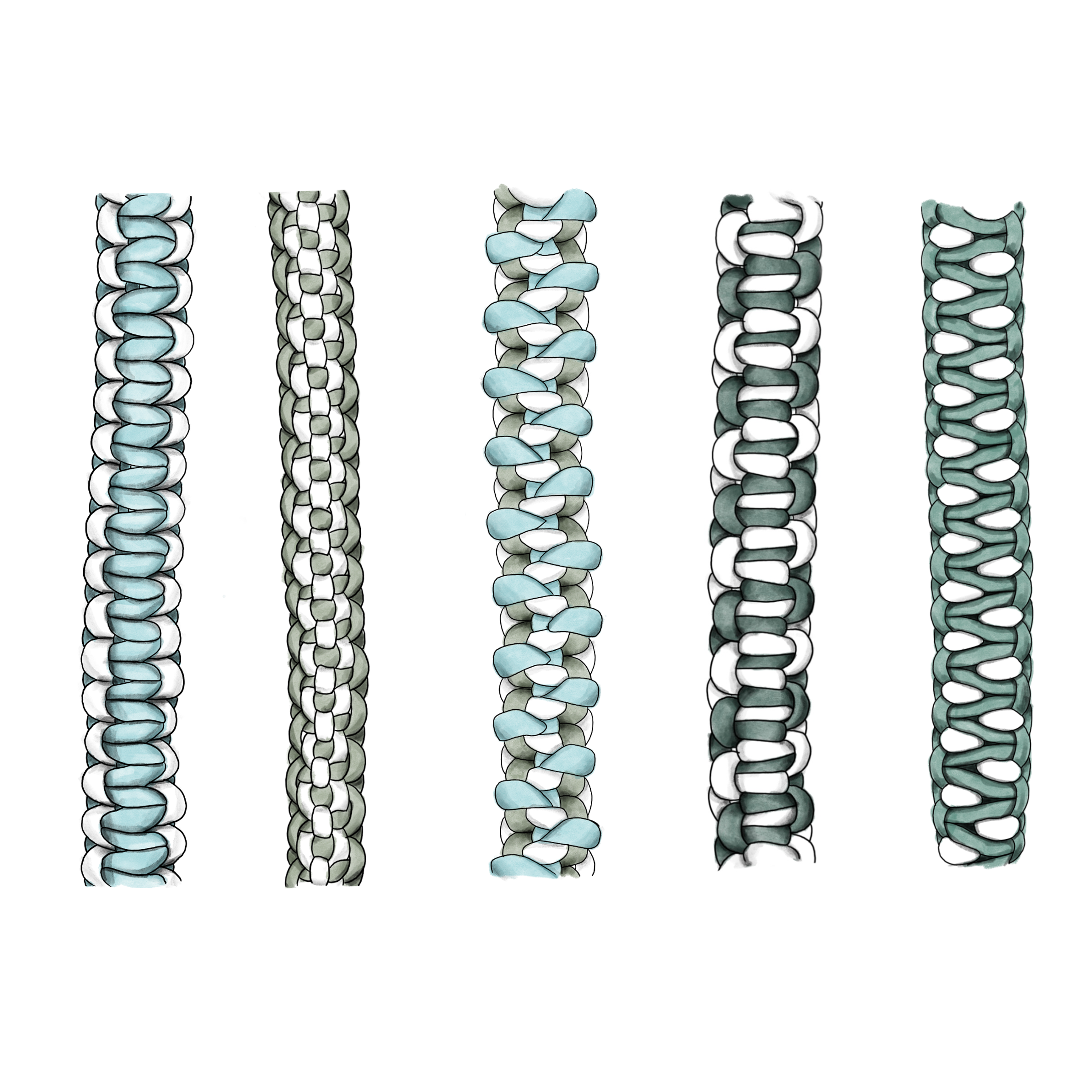 Colorful handwoven straps for bags in vibrant patterns and sports team colors.